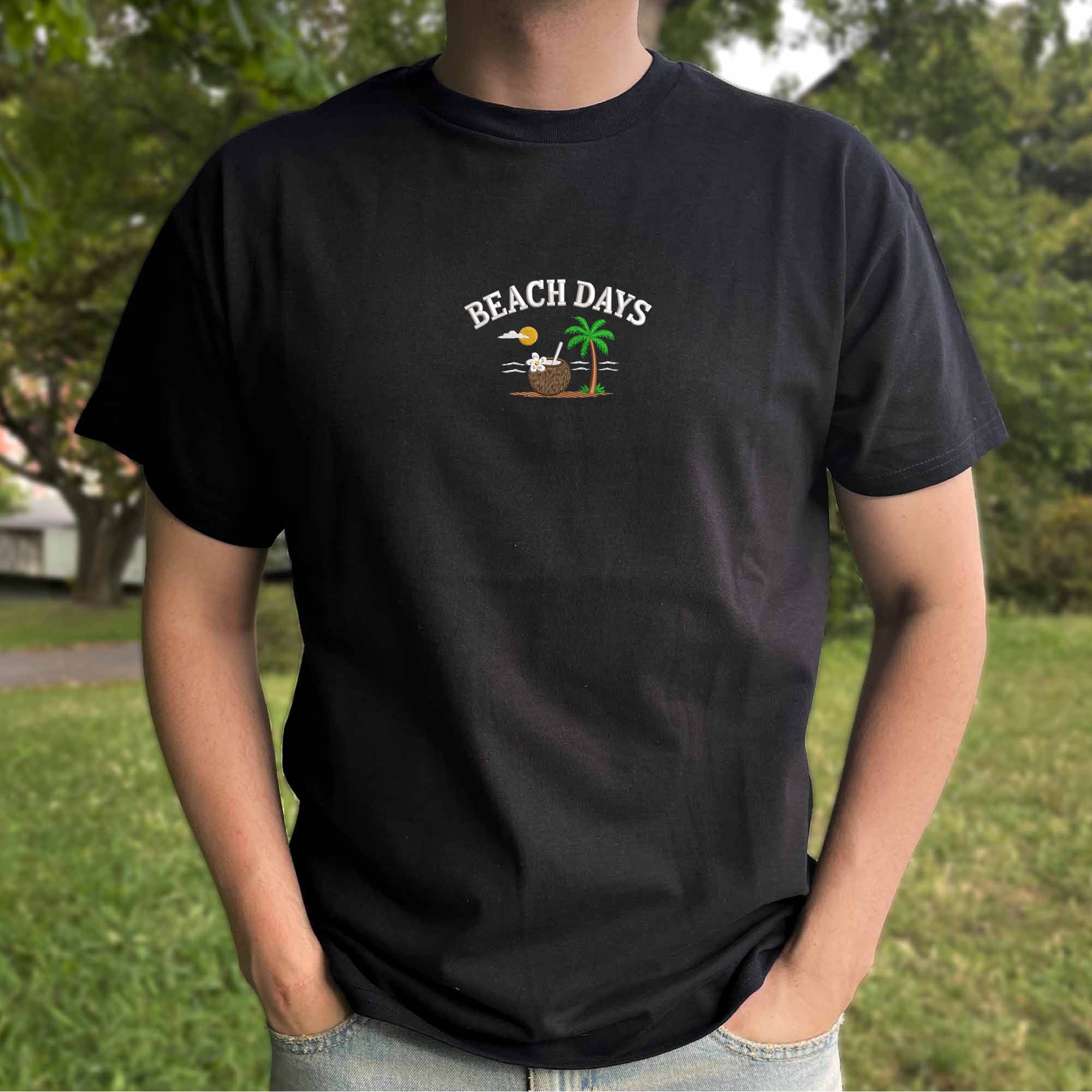 Beach days embroidery design