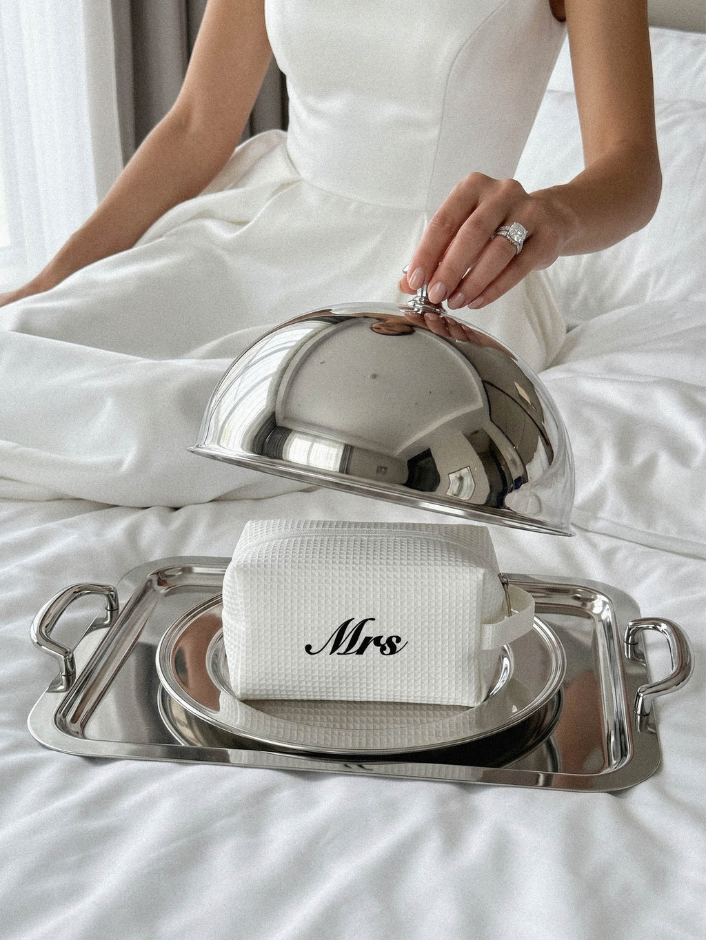 Personalized Bride Bag, Bridal Accessories, Bride To Be Waffle Makeup Pouch, Wedding Gifts