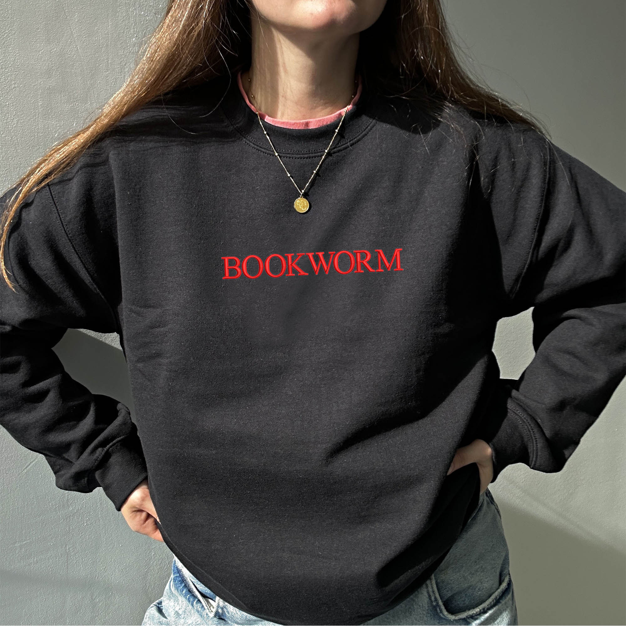 Bookworm embroidery design