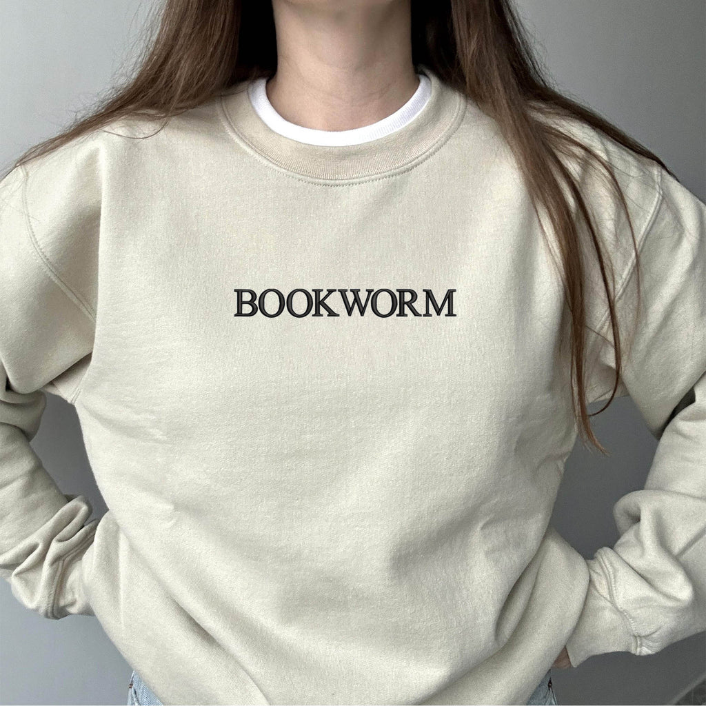 Bookworm embroidery design