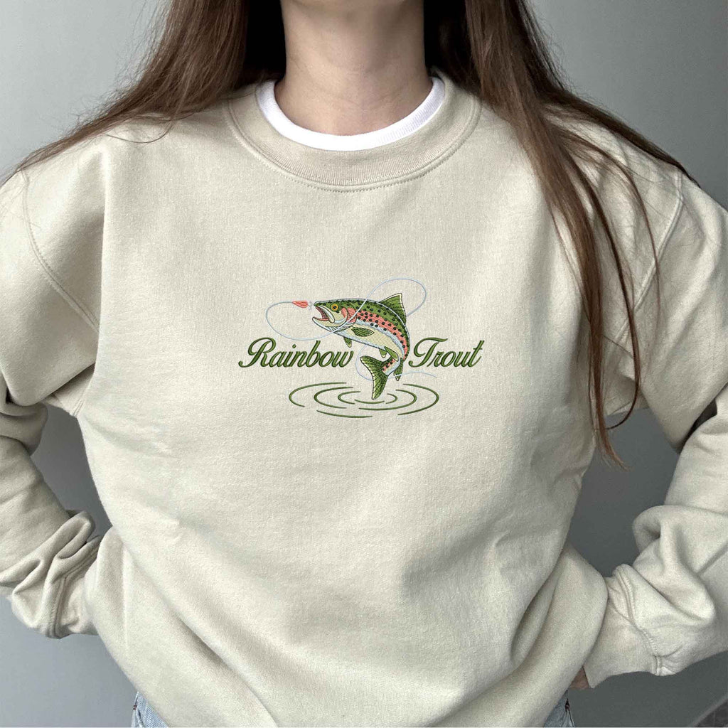 Rainbow trout embroidery design