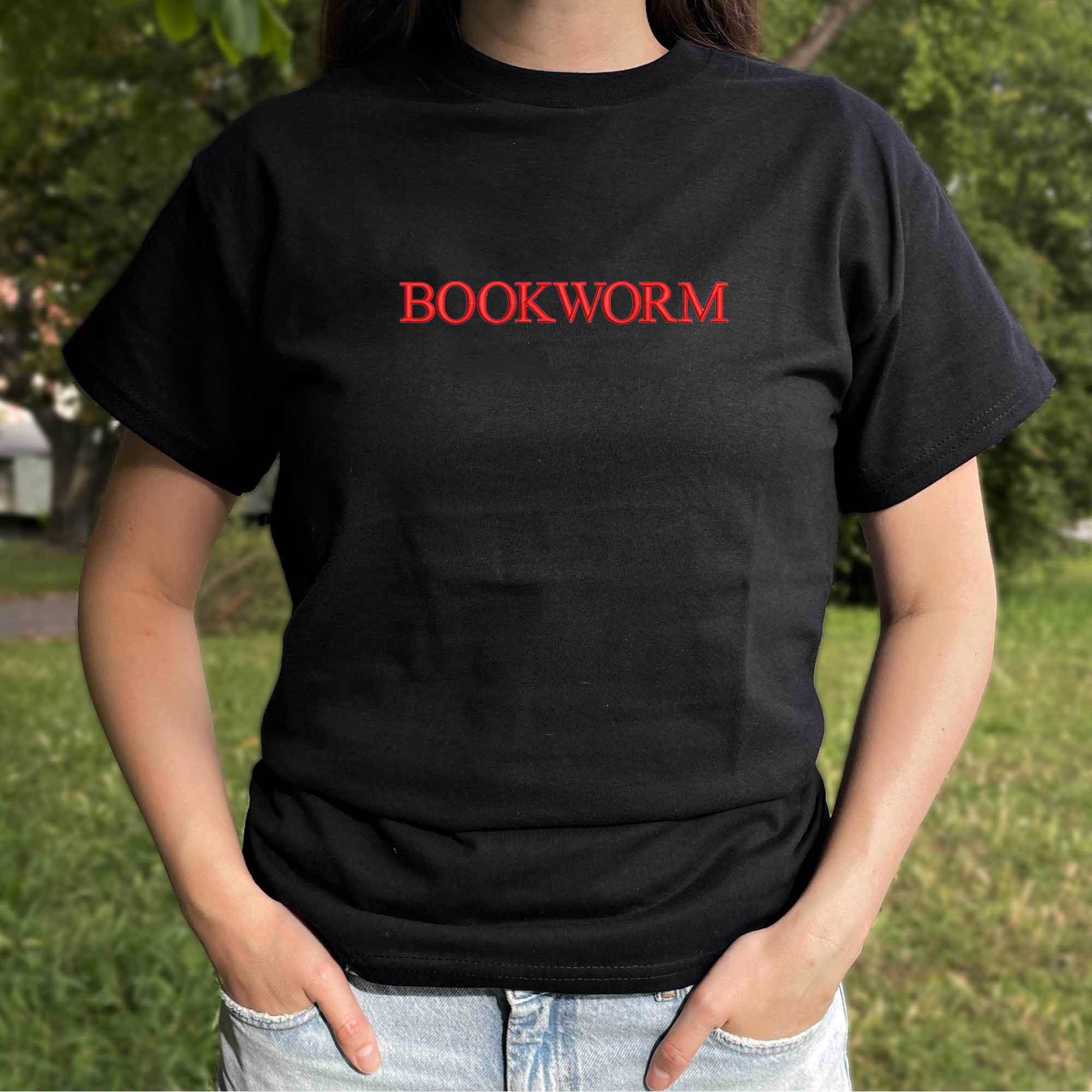 Bookworm embroidery design