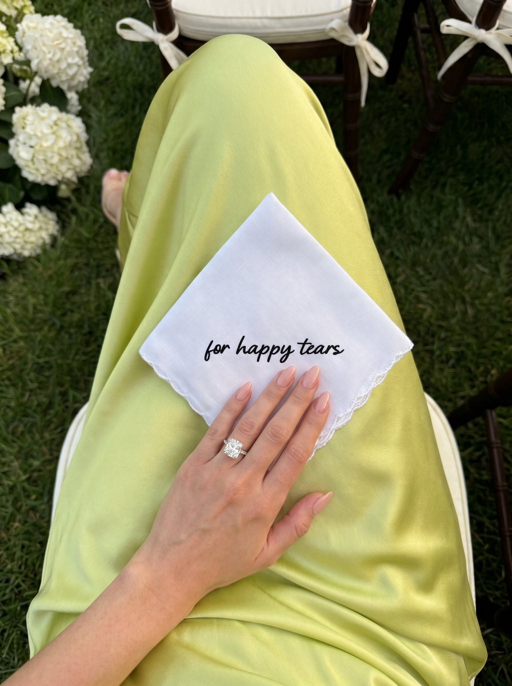 Pack of 10 Happy Tears Handkerchief, Wedding Favors for Guests in Bulk
