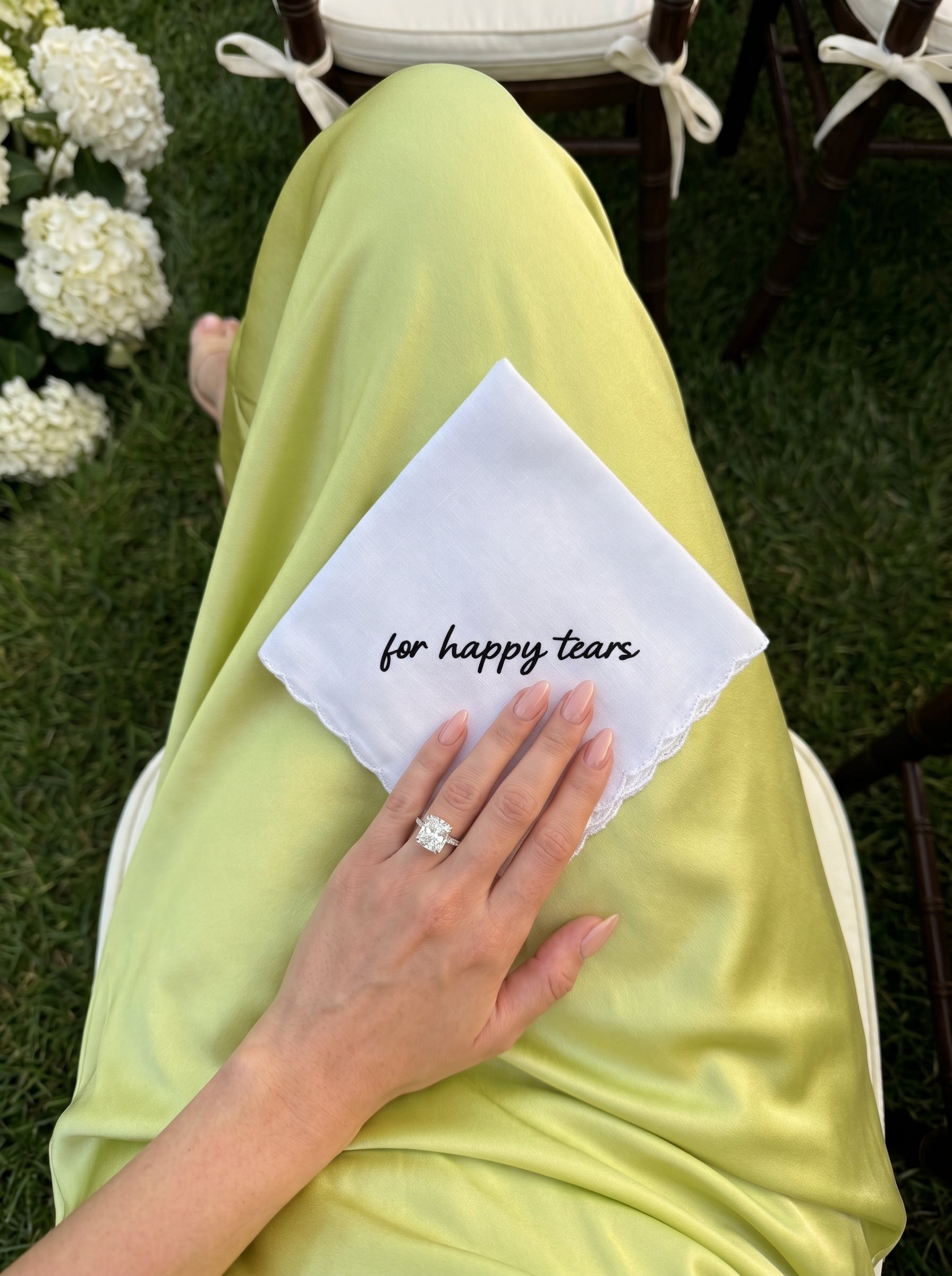 Pack of 10 Happy Tears Handkerchief, Wedding Favors for Guests in Bulk