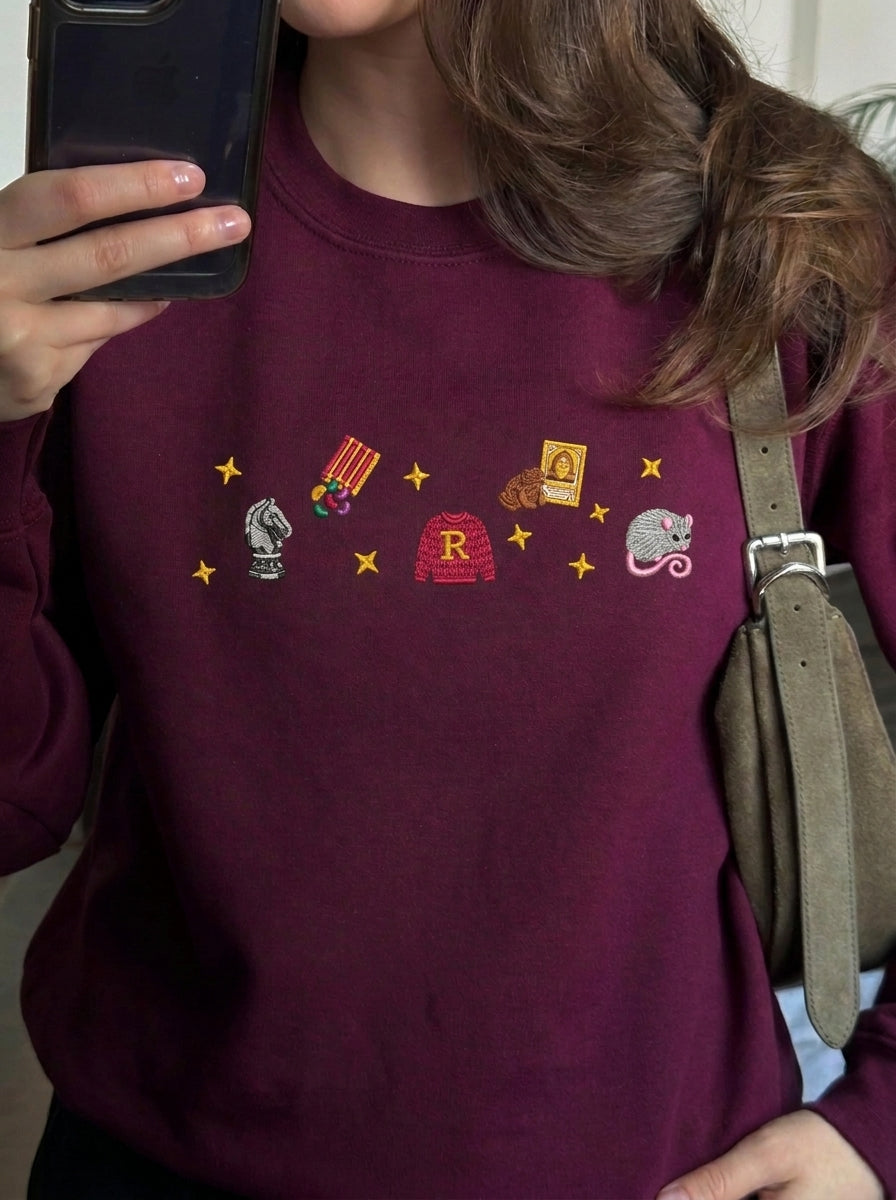 Wizard Embroidered Sweatshirt, Magical Chess Hoodie, Bookish Crewneck, Fantasy Shirt, Gifts For Readers