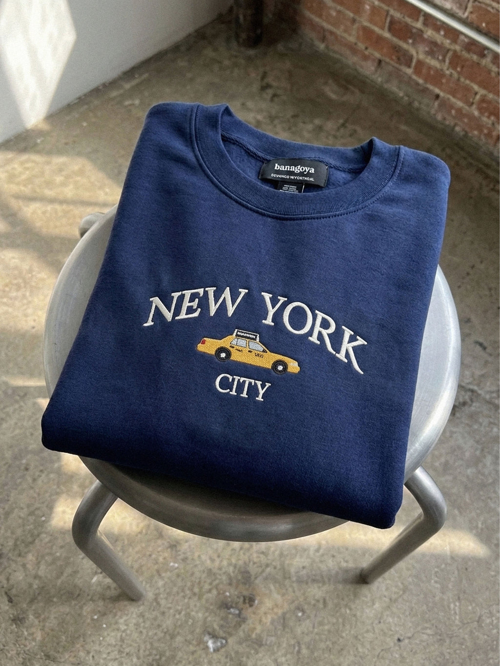 New York Sweatshirt, Embroidered Yellow Taxi Hoodie or T-Shirt, NYC Crewneck, New York City Gifts