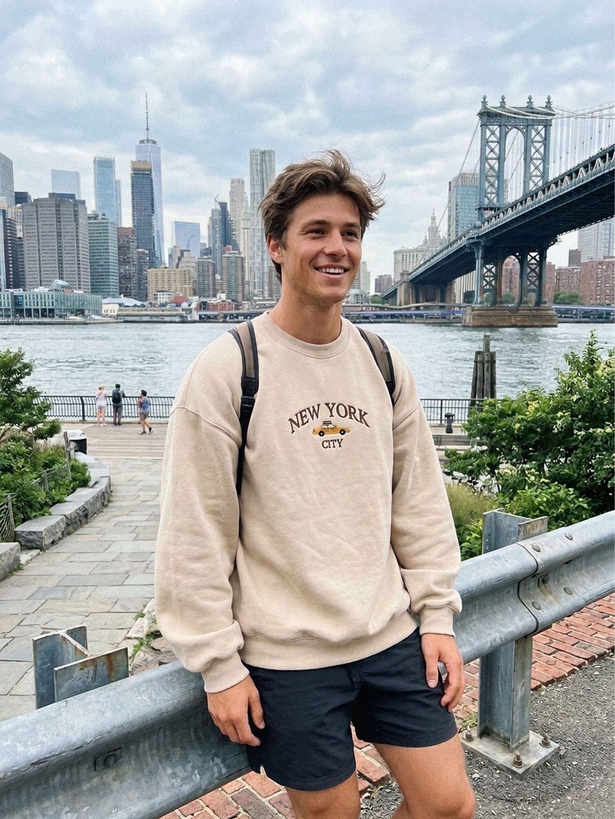 New York Sweatshirt, Embroidered Yellow Taxi Hoodie or T-Shirt, NYC Crewneck, New York City Gifts