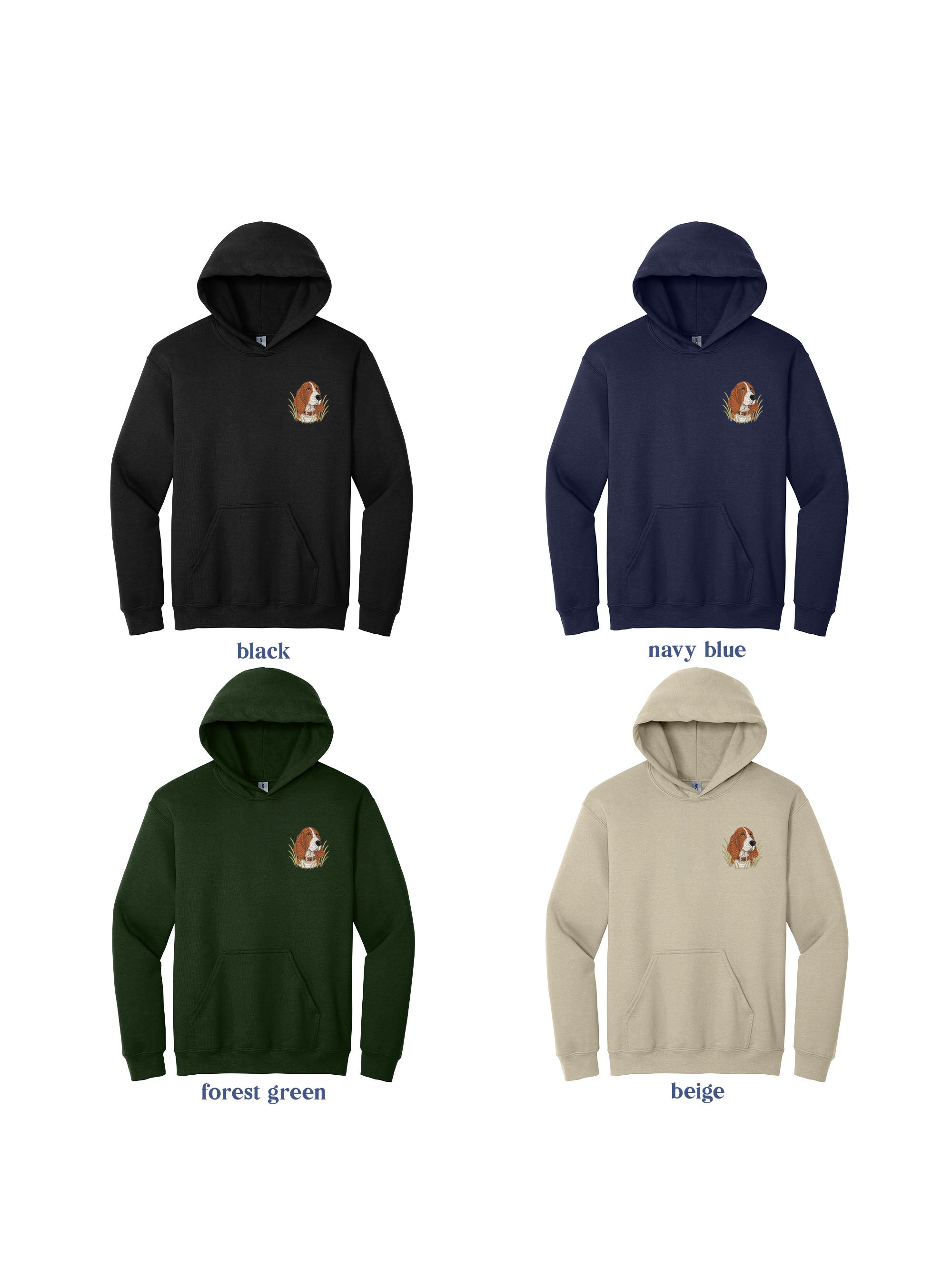 Basset Hound embroidered sweatshirt, Basset hound hoodie, Dog lover gifts, Basset hound gift, Dog mom sweatshirt