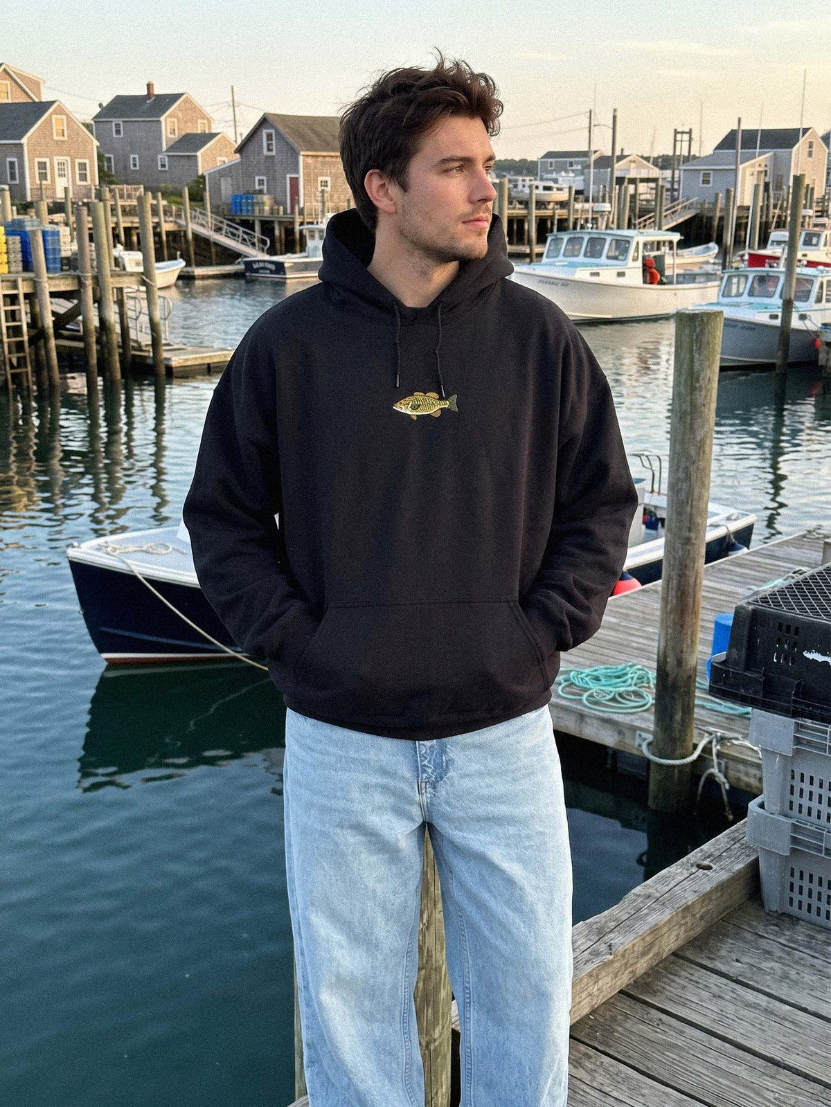 Fishing Shirt, Fisherman Sweater, Crewneck Sweatshirt, Fish Shirt, Embroidered Hoodie, Mens Clothing, Fishing Gifts for Men