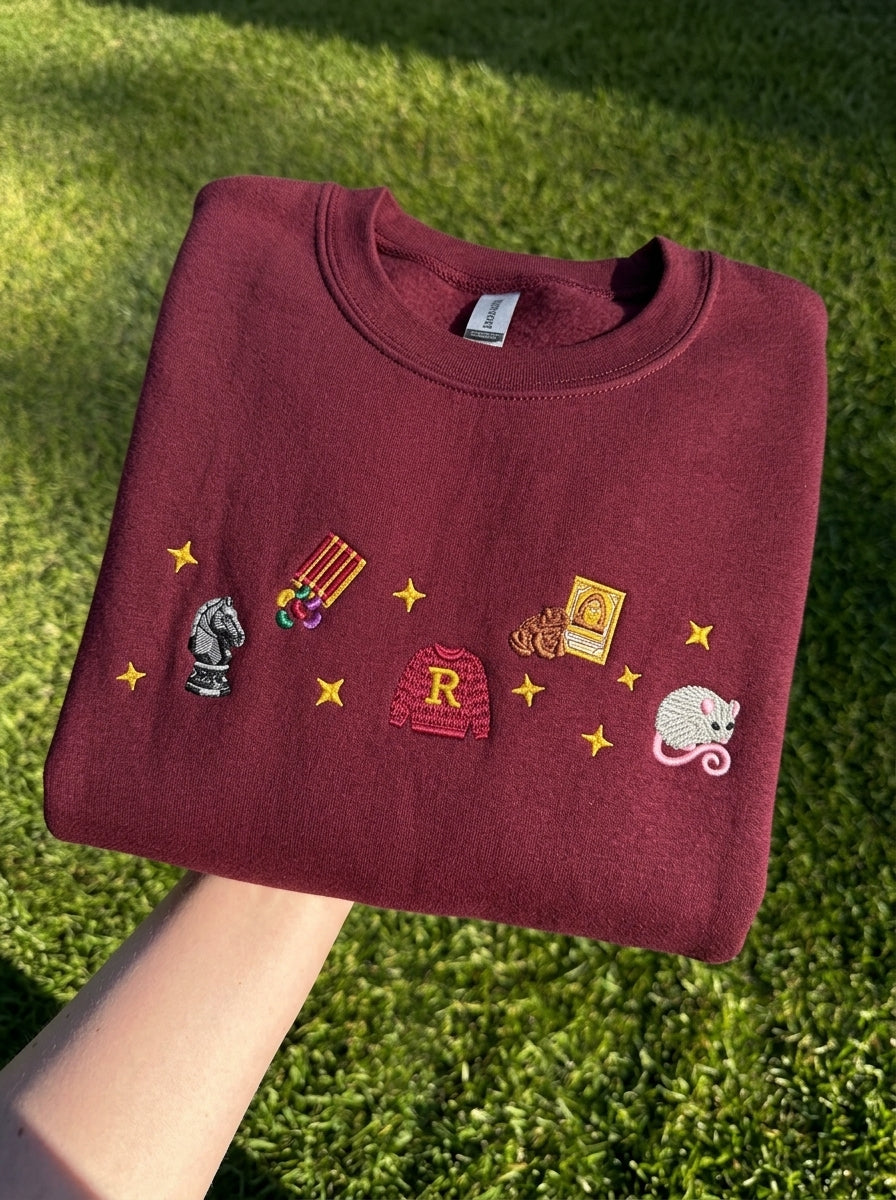 Wizard Embroidered Sweatshirt, Magical Chess Hoodie, Bookish Crewneck, Fantasy Shirt, Gifts For Readers