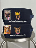 Custom Dog Makeup Bag, Personalized Pet Waffle Makeup Pouch, Embroidered Dog Mom Gifts
