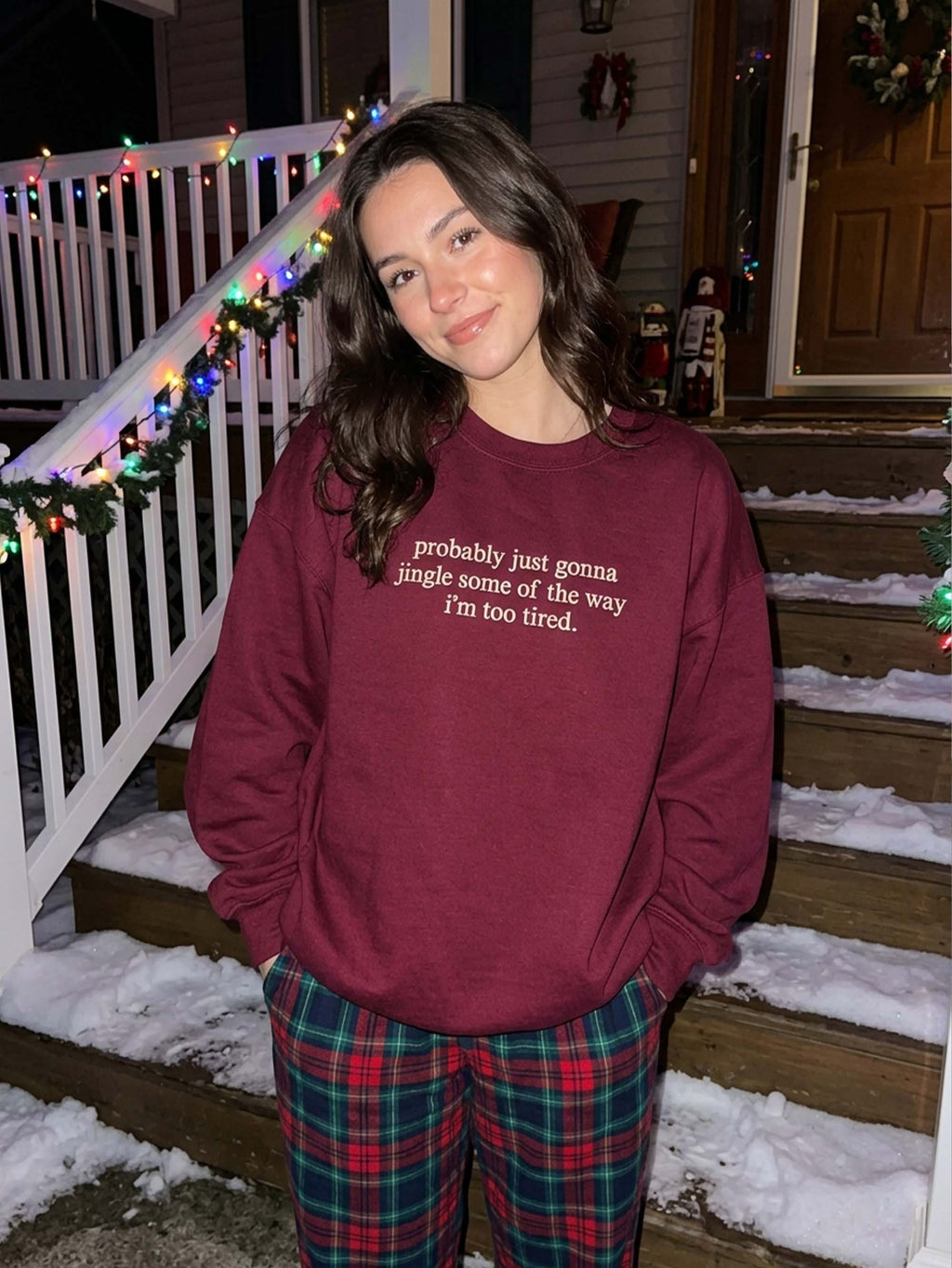 Funny Christmas Sweatshirt, Probably Gonna Jingle Some of the Way, Embroidered Hoodie, Cozy Holiday Shirt, Christmas Gifts