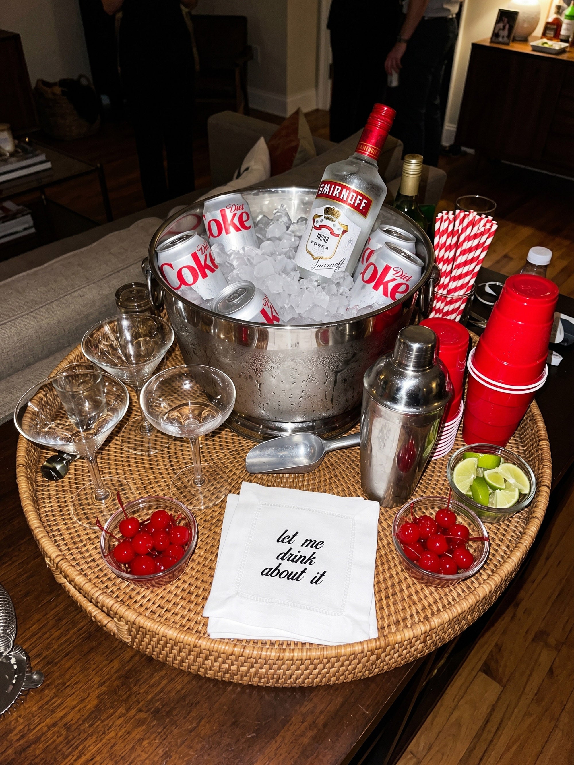 Custom Embroidered Cocktail Napkins, Monogrammed Linen Napkins, Personalized Wedding Napkins