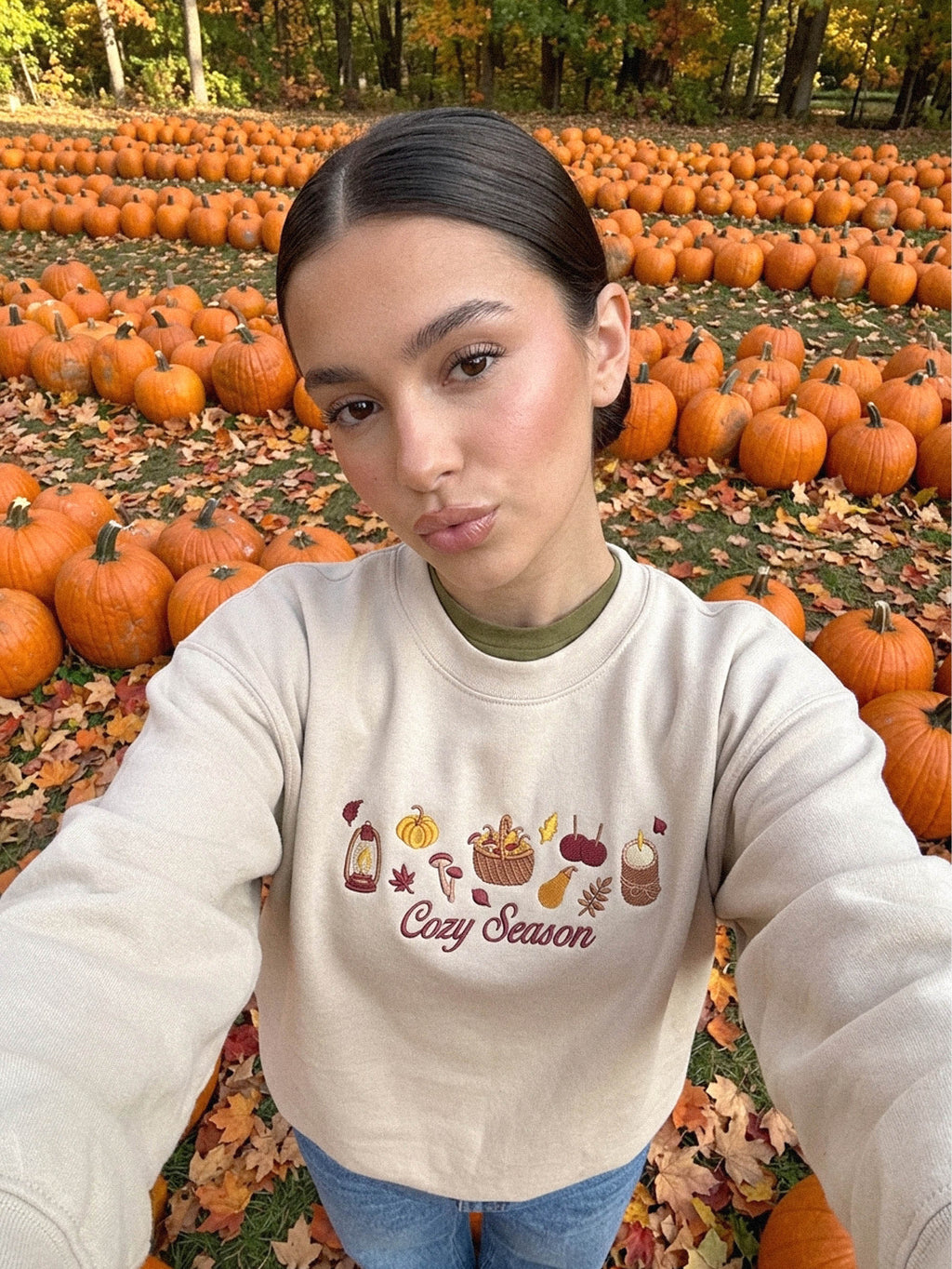 Cozy Season Shirt, Fall Sweatshirt, Autumn Sweater, Fall Style Embroidered Hoodie, Cottagecore Womens Clothing Gift