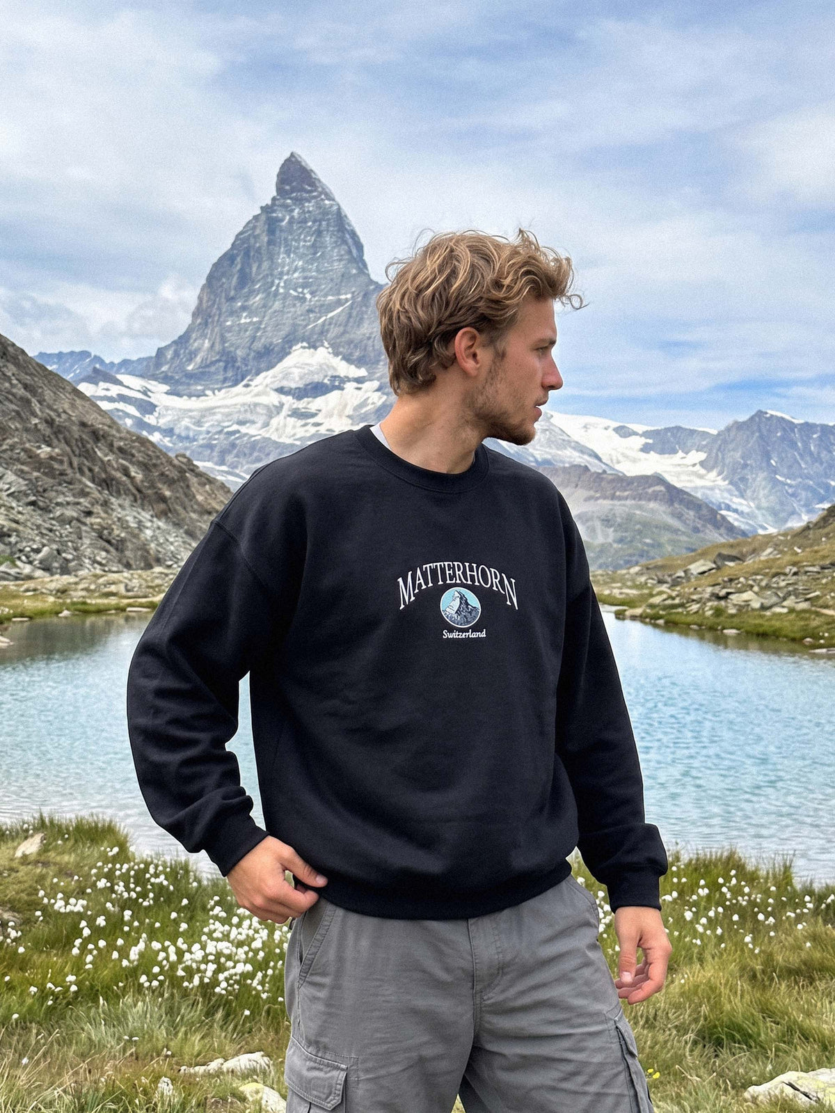 Hiking Shirt, Matterhorn Mountain Sweatshirt, Nature Hoodie, Switzerland Gifts for Hikers and Travelers