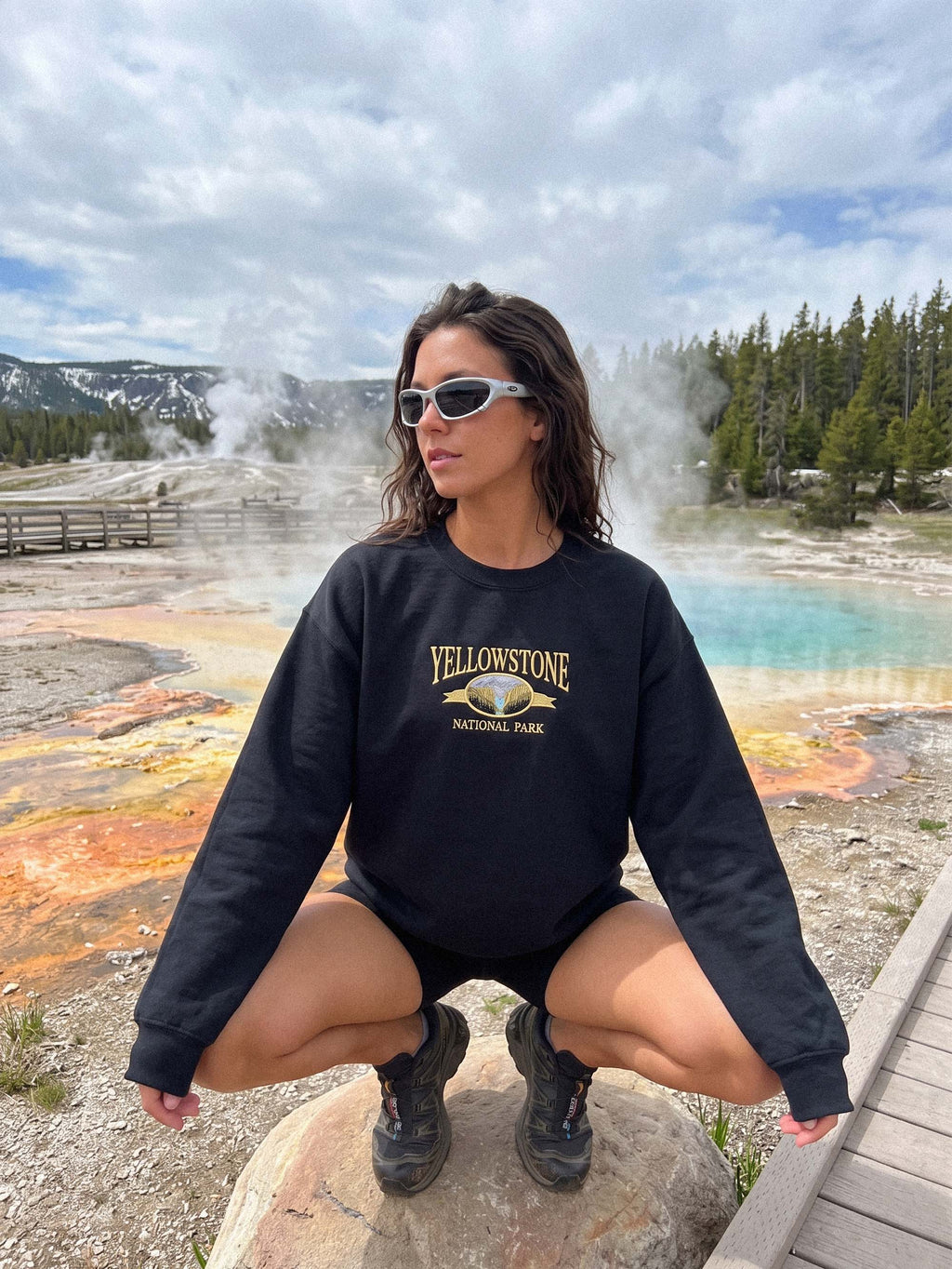 Yellowstone Shirt, National Park Sweatshirt Crewneck, Hiking Shirt, Camping Embroidered Hoodie, Gifts for Hikers and Travelers