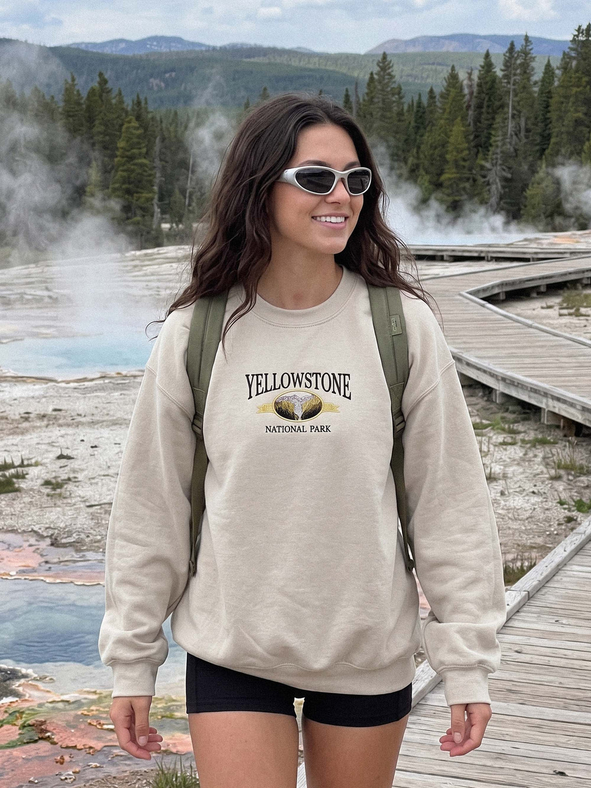 Yellowstone Shirt, National Park Sweatshirt Crewneck, Hiking Shirt, Camping Embroidered Hoodie, Gifts for Hikers and Travelers