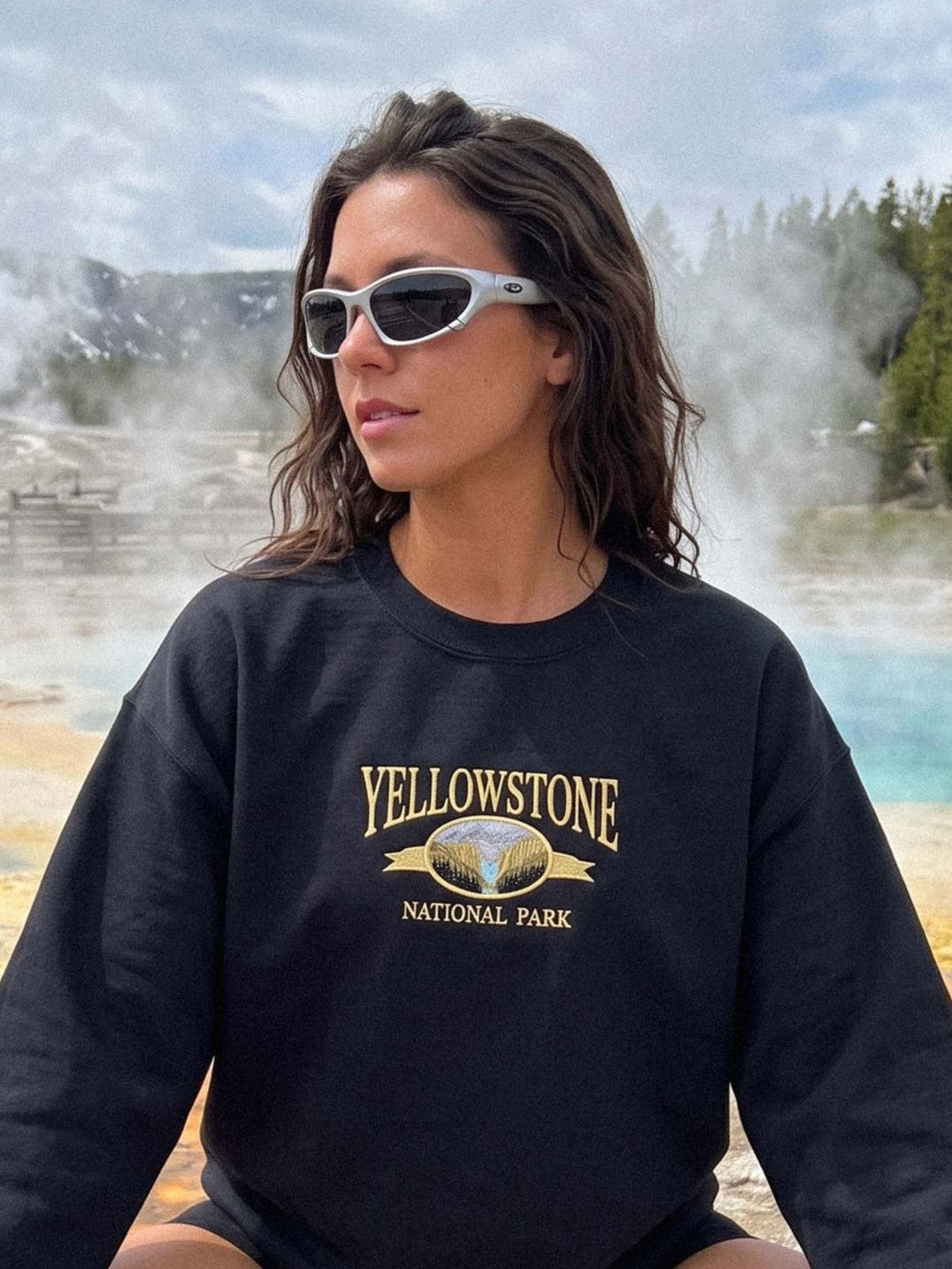Yellowstone Shirt, National Park Sweatshirt Crewneck, Hiking Shirt, Camping Embroidered Hoodie, Gifts for Hikers and Travelers