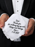 Personalized Wedding Handkerchief for Dad