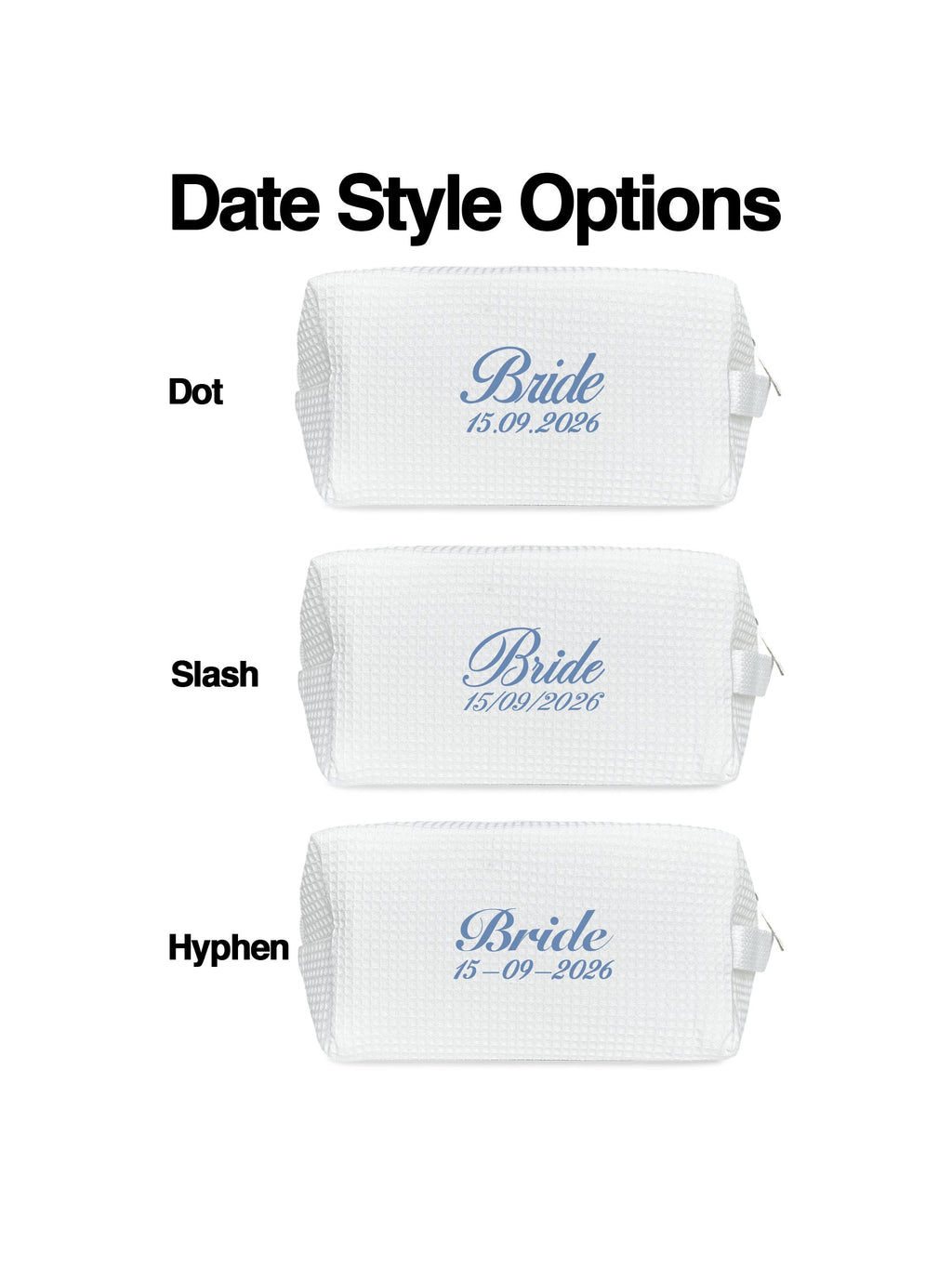 Personalized Bride Bag, Bridal Accessories, Bride To Be Waffle Makeup Pouch, Wedding Gifts