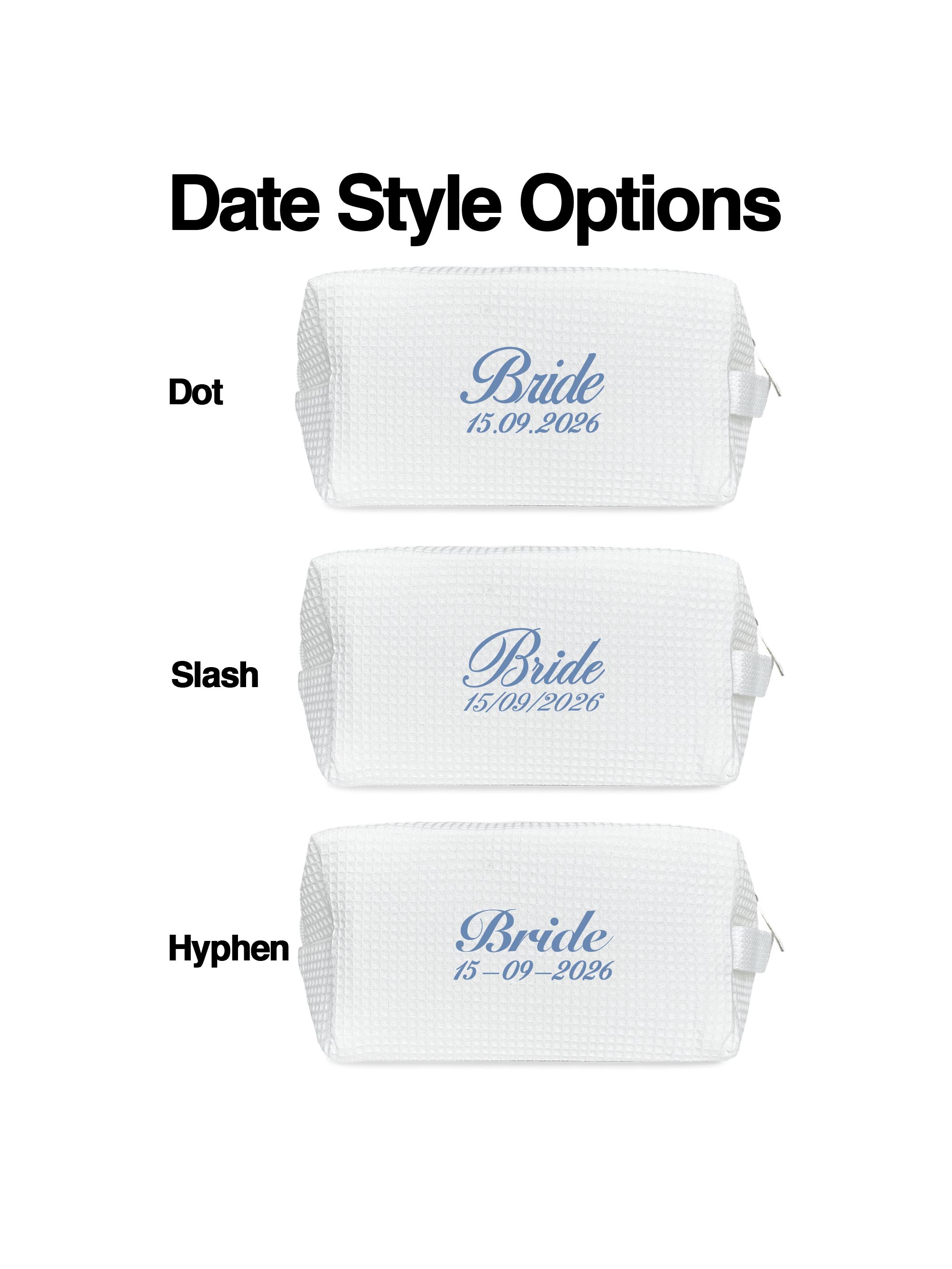 Personalized Bride Bag, Bridal Accessories, Bride To Be Waffle Makeup Pouch, Wedding Gifts
