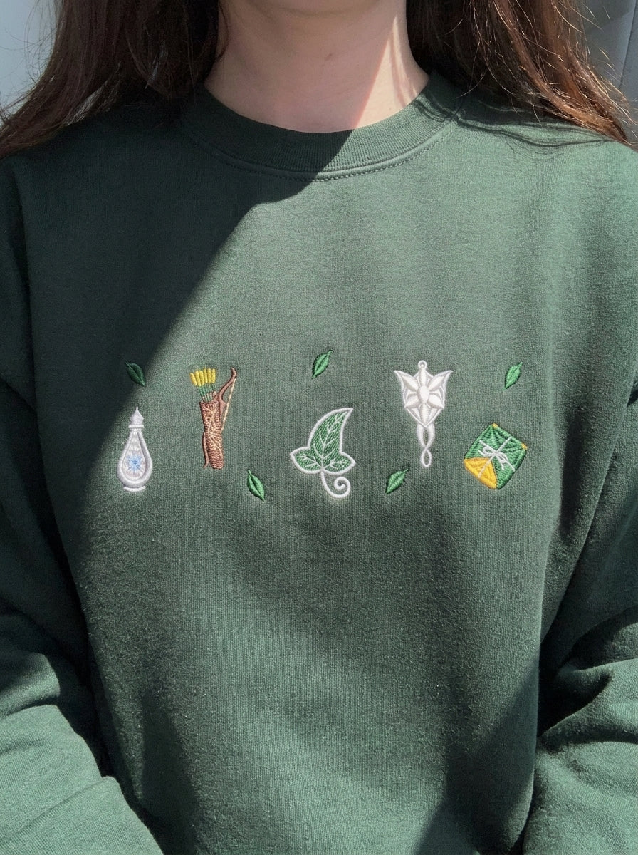 Elven Sweatshirt, Dark Fantasy Embroidered Hoodie, Book Shirt, Bookish Merch, Book Lover Gift
