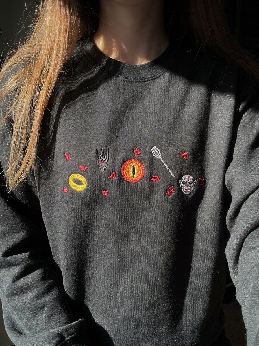 Dark Lord Sweatshirt, Dark Fantasy Embroidered Hoodie, Book Shirt, Bookish Merch, Book Lover Gift