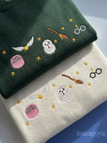 Wizard Embroidered Sweatshirt, Magical Owl Hoodie, Bookish Crewneck, Fantasy Shirt, Gifts for Book Lovers