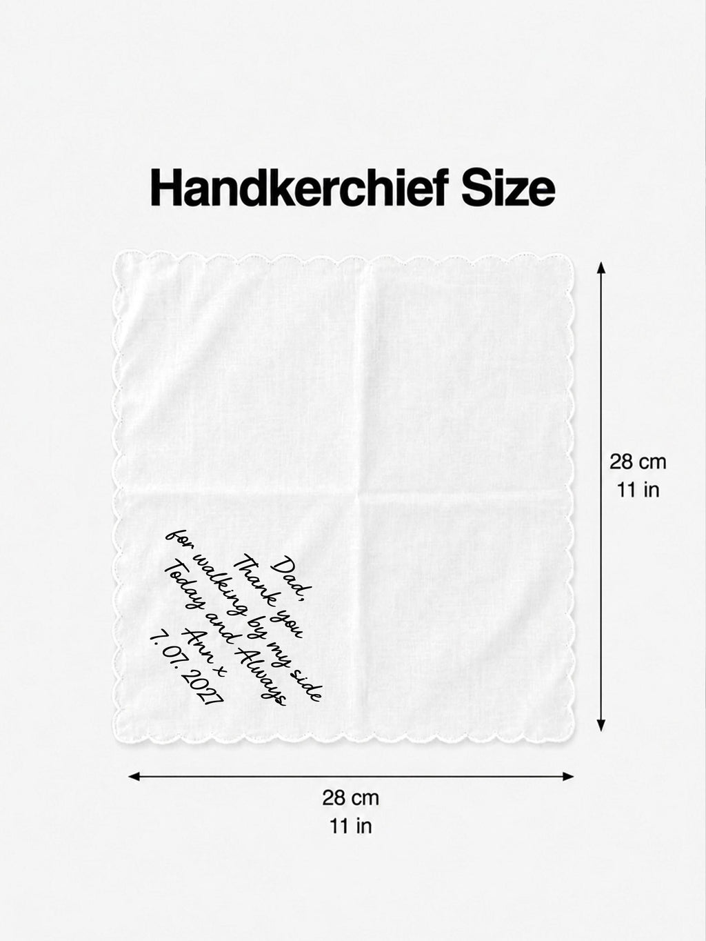 Personalized Wedding Handkerchief for Dad