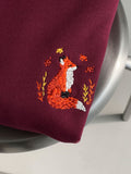 Fox Shirt, Fall Sweatshirt, Autumn Sweater, Fall Style Embroidered Hoodie, Cottagecore Crewneck, Womens Clothing Gift