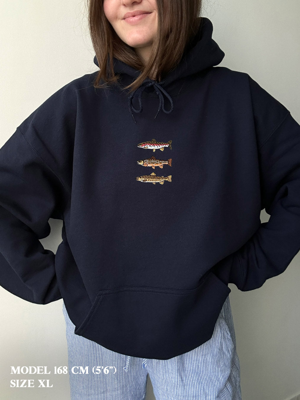 Wild Stream – Embroidered Fish Design