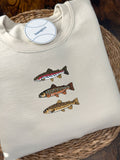 Wild Stream – Embroidered Fish Design