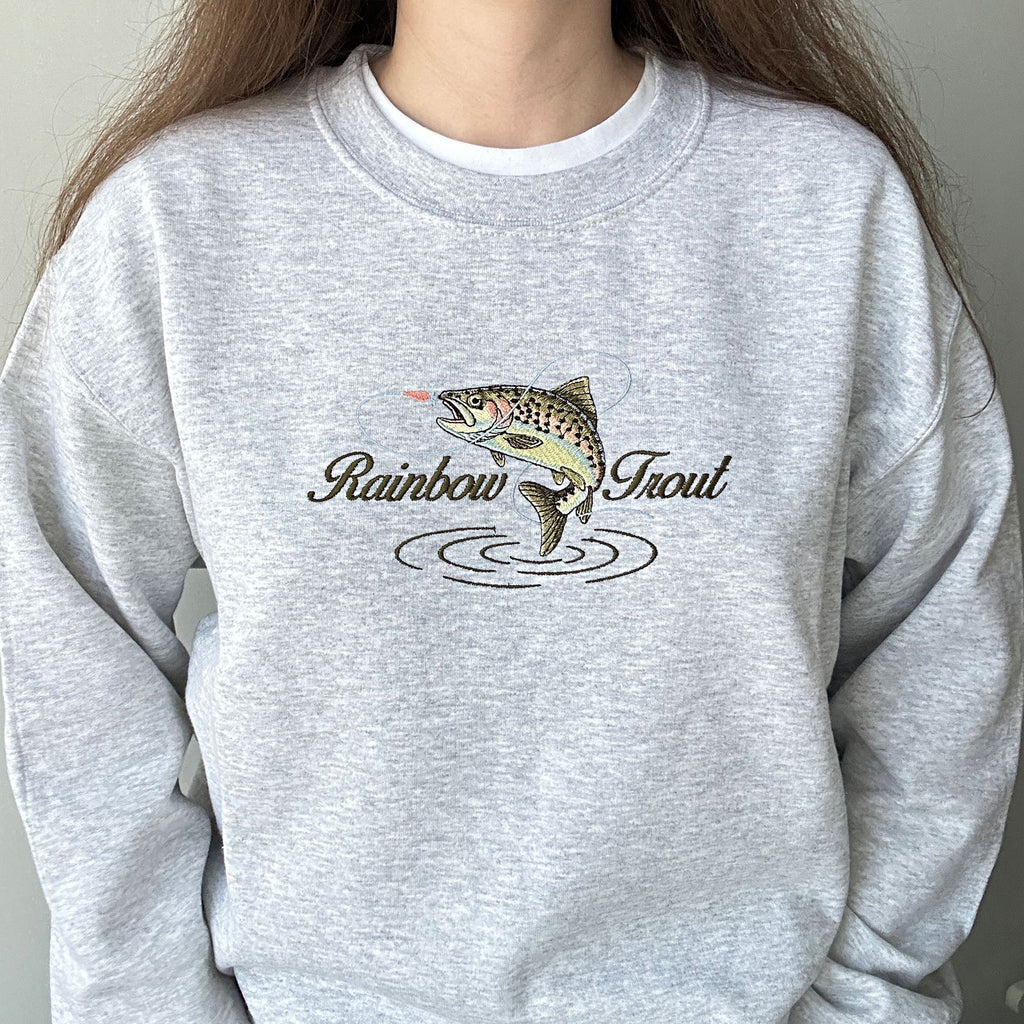 Rainbow trout embroidery design
