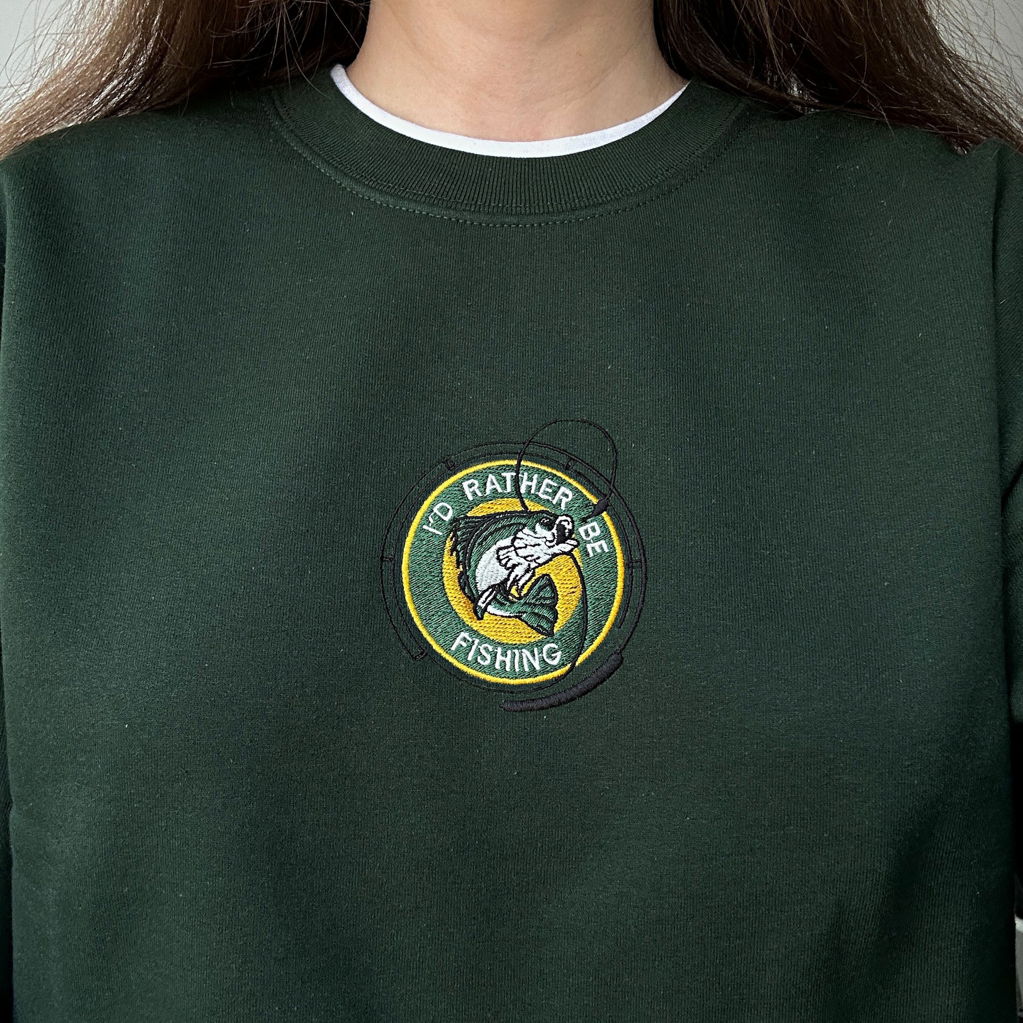 I'd rather be fishing embroidery design