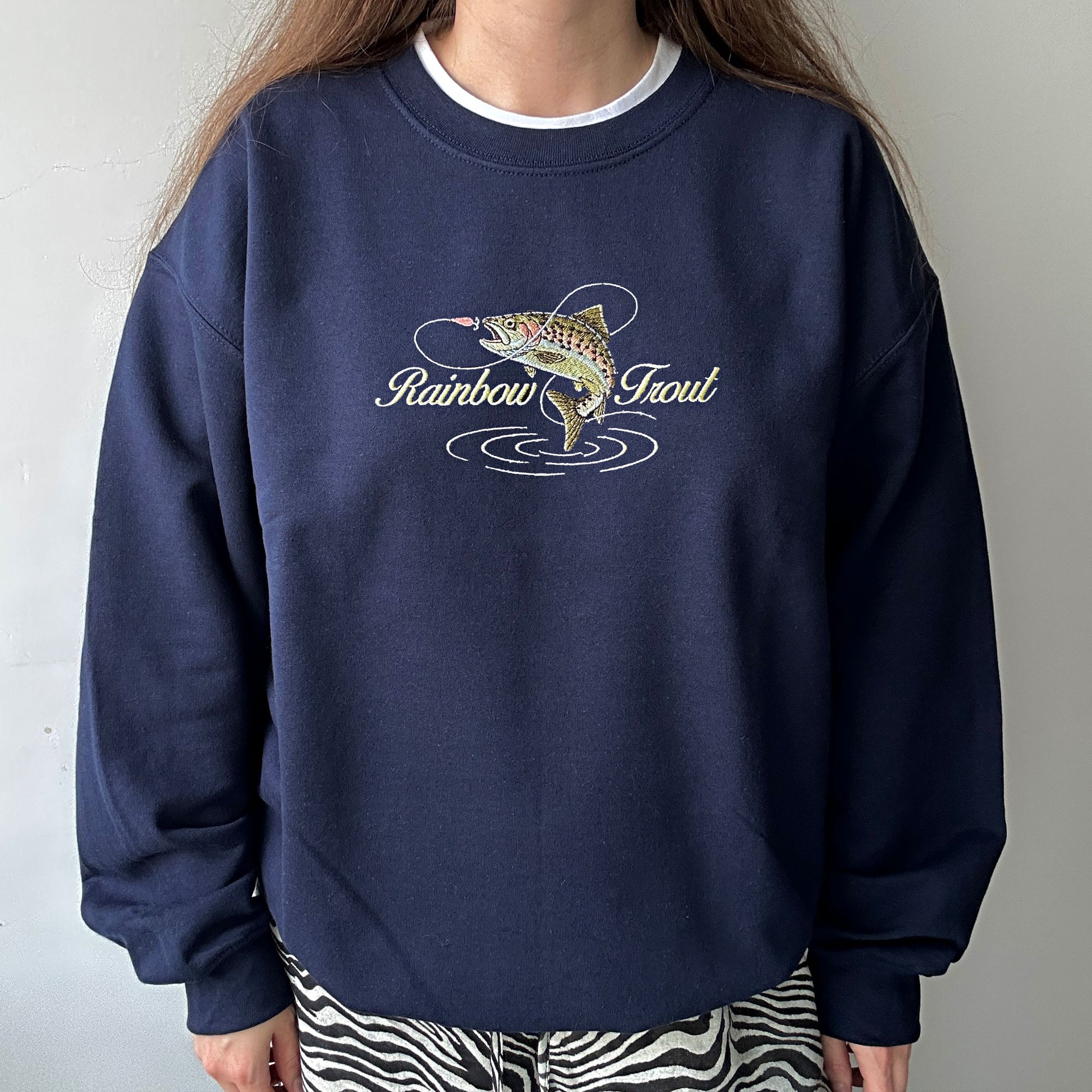 Rainbow trout embroidery design