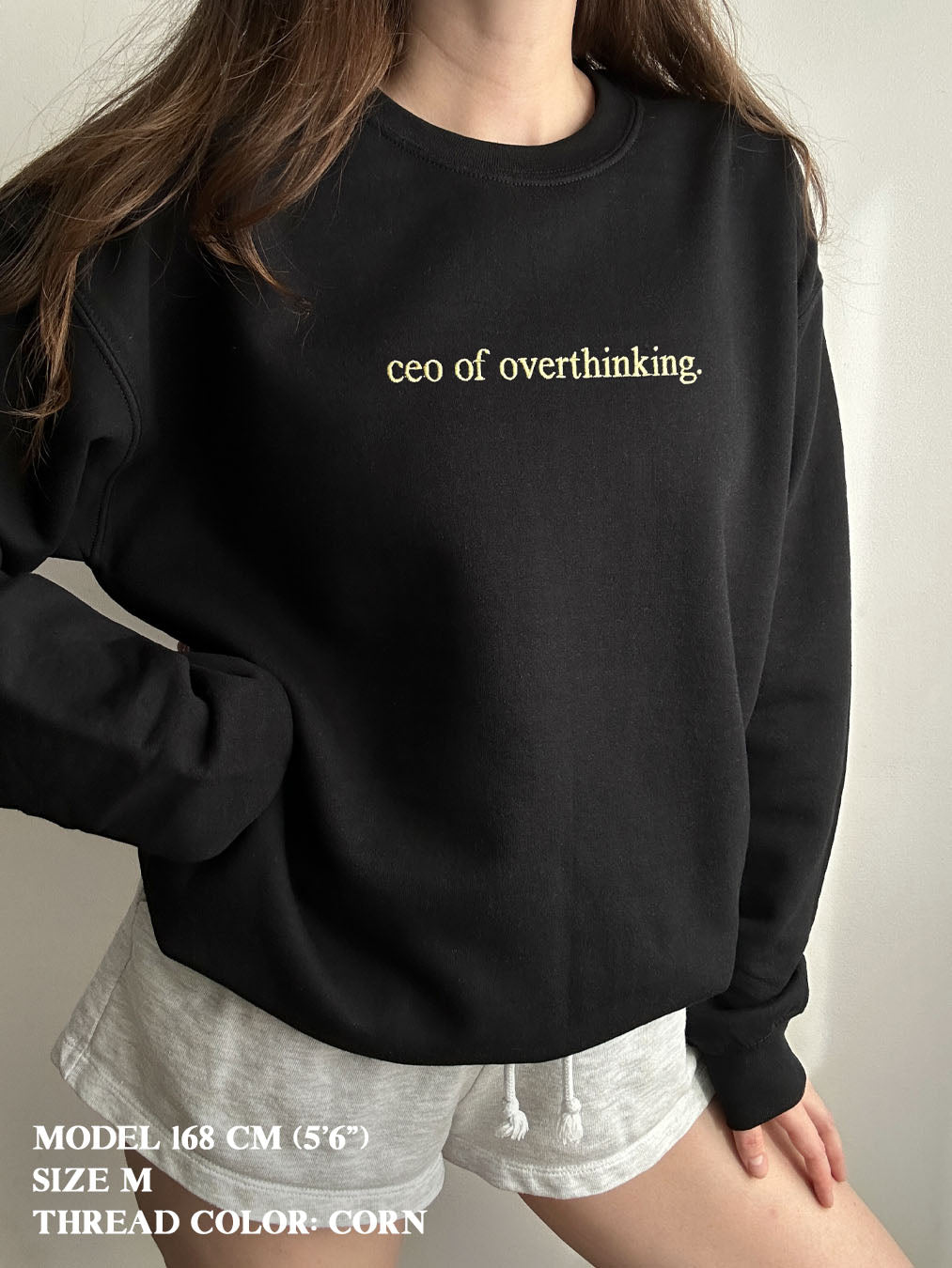 Funny Embroidery Design – CEO of Overthinking Text