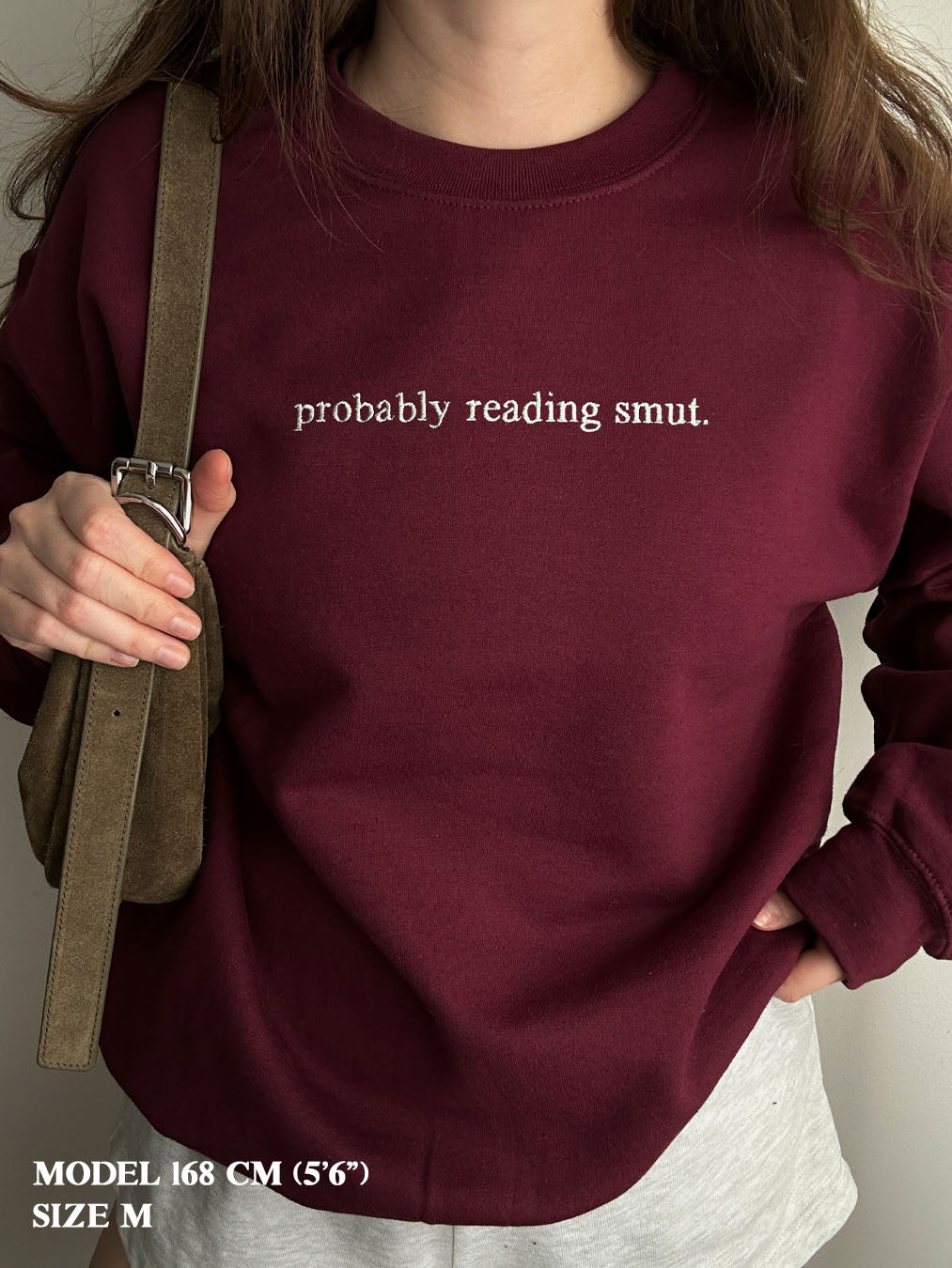 Probably Reading Smut Embroidery – Funny Book Lover Quote Design