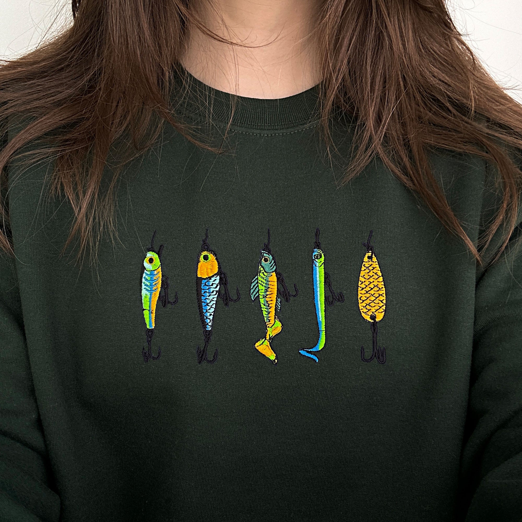 Baitfish lure embroidery design