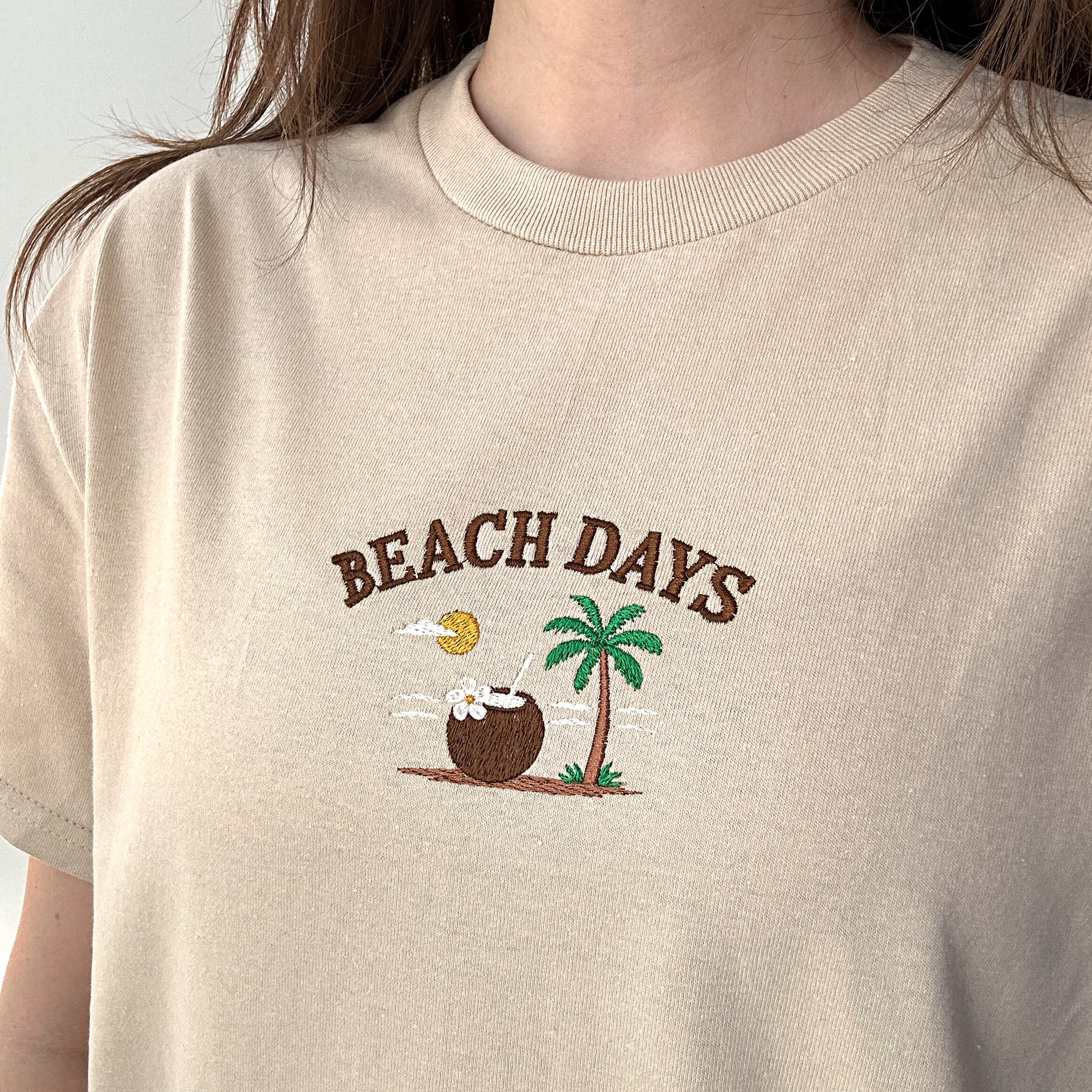 Beach days embroidery design
