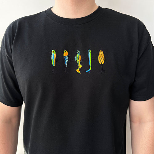 Baitfish lure embroidery design