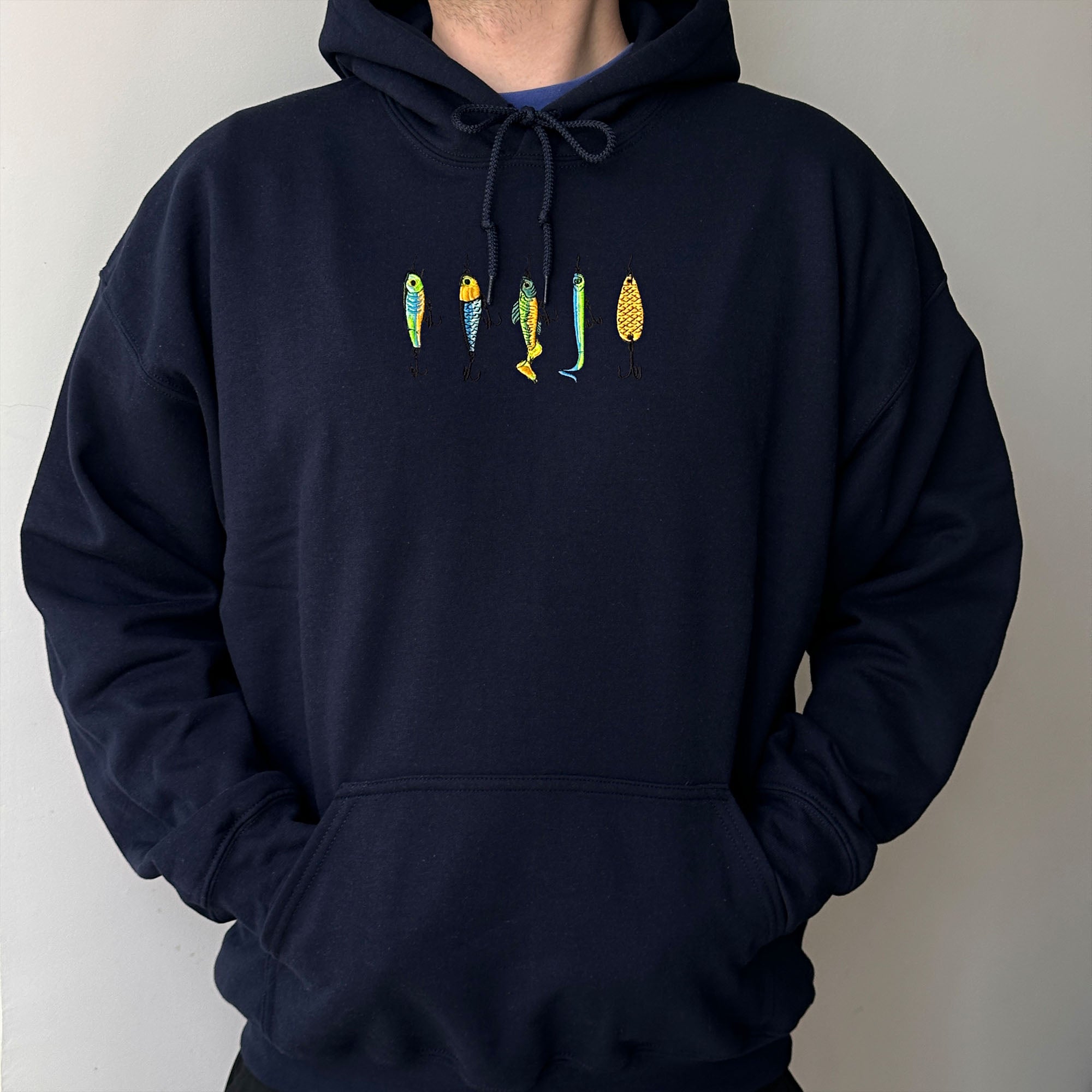 Baitfish lure embroidery design