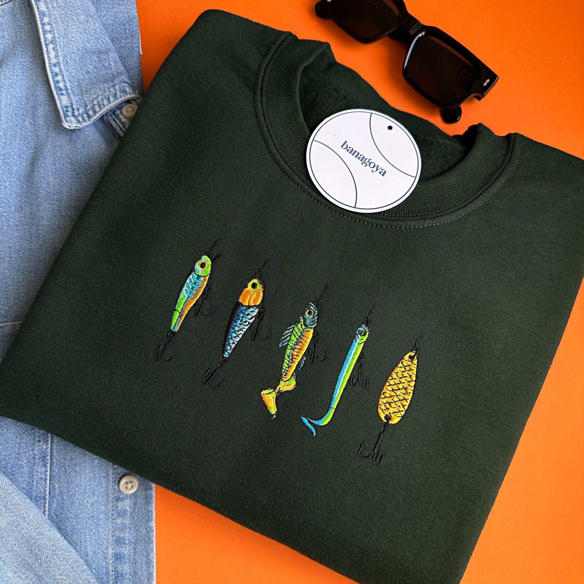 Baitfish lure embroidery design