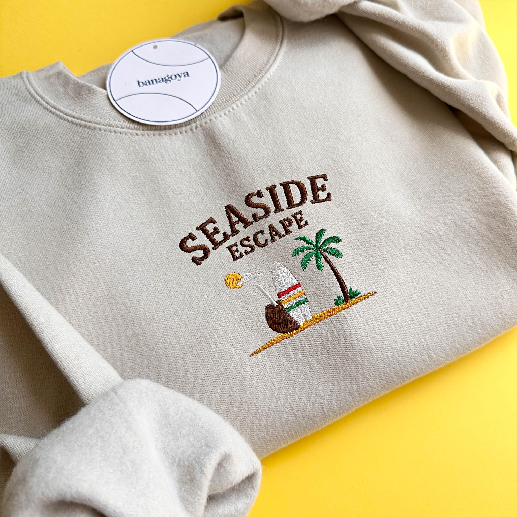 Seaside escape embroidery design