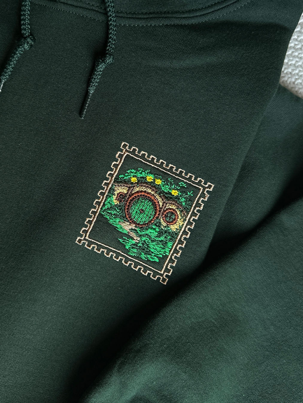 Magic Door Stamp – Embroidered Design for Clothing, Fantasy Landscape Pattern