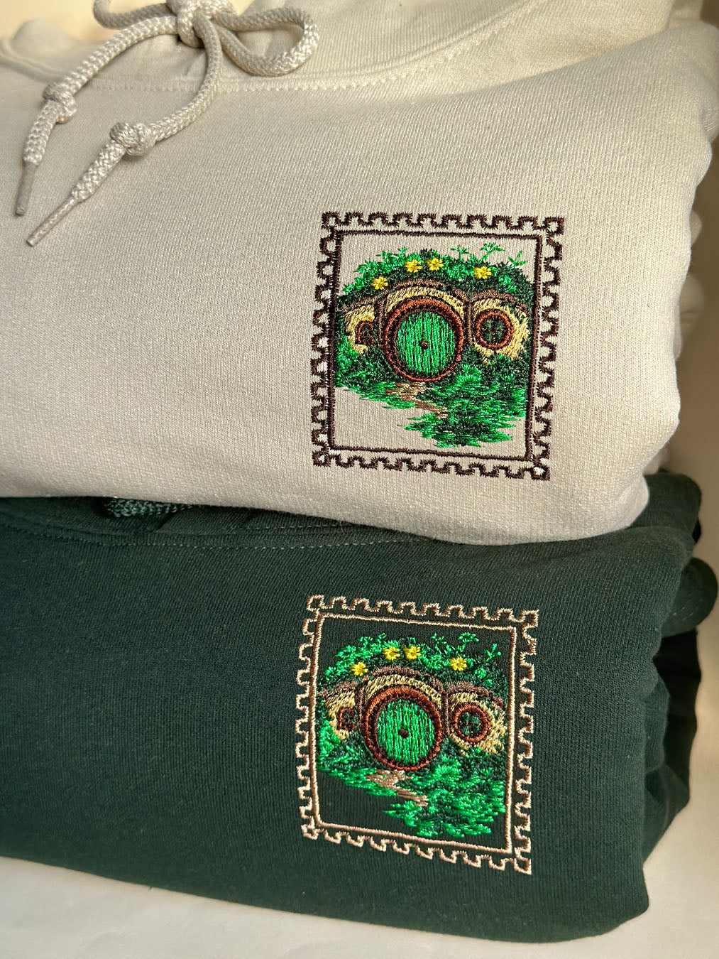 Magic Door Stamp – Embroidered Design for Clothing, Fantasy Landscape Pattern