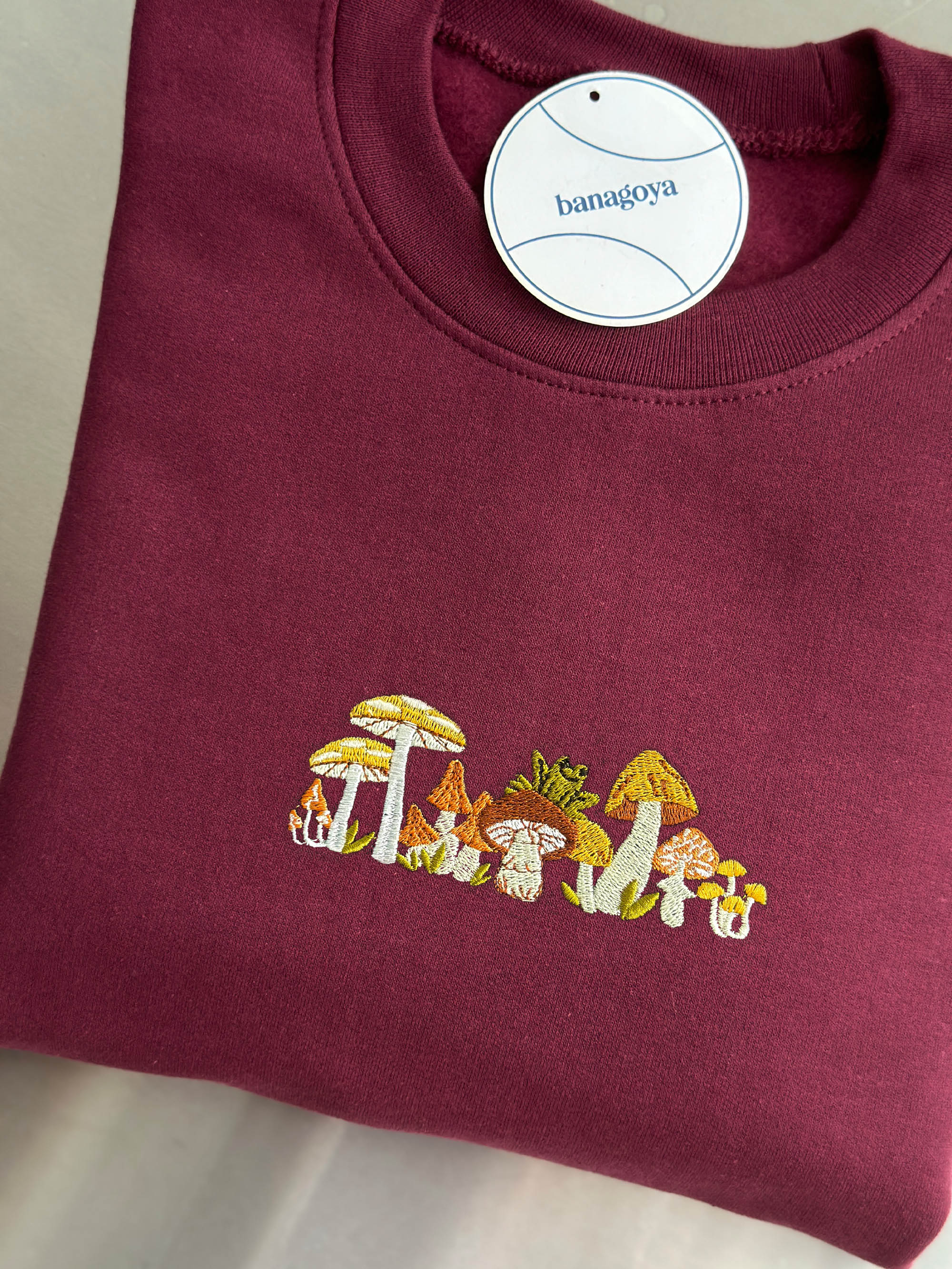 Enchanted Forest – Embroidered Mushroom Design