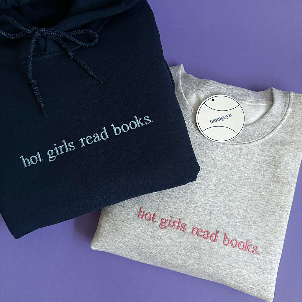 Hot girls read books embroidery design