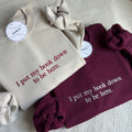 I put my book down to be here embroidery design