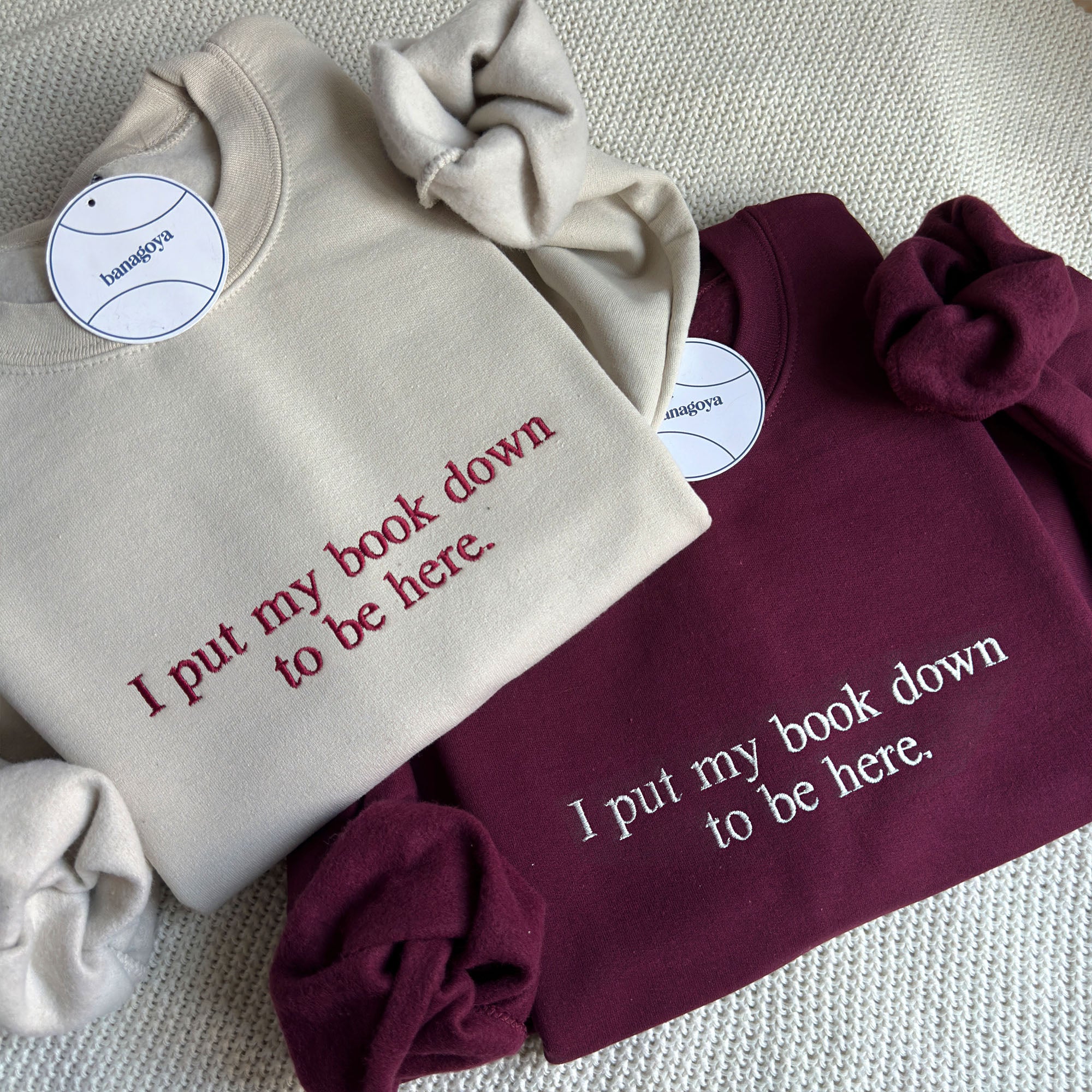 I put my book down to be here embroidery design