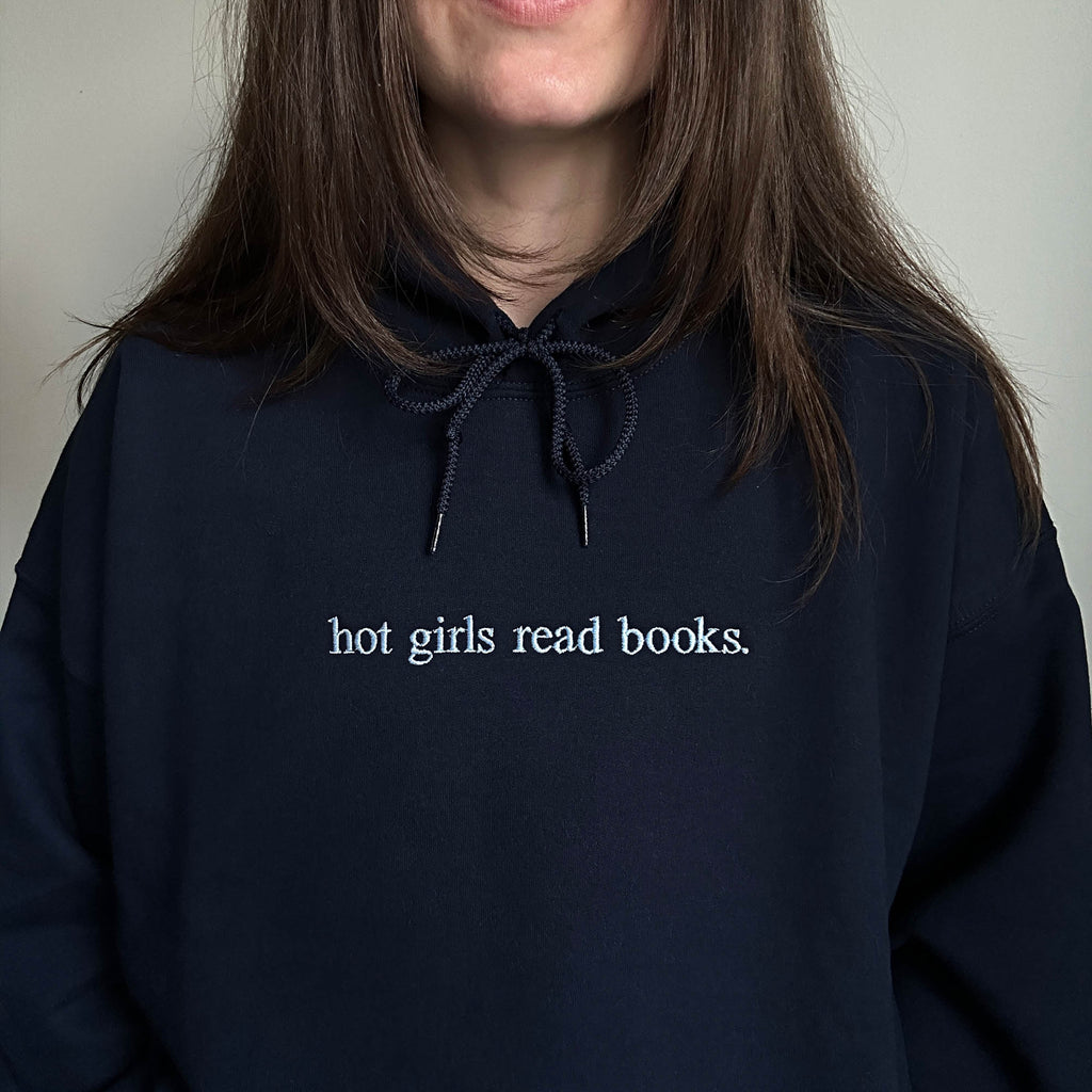 Hot girls read books embroidery design